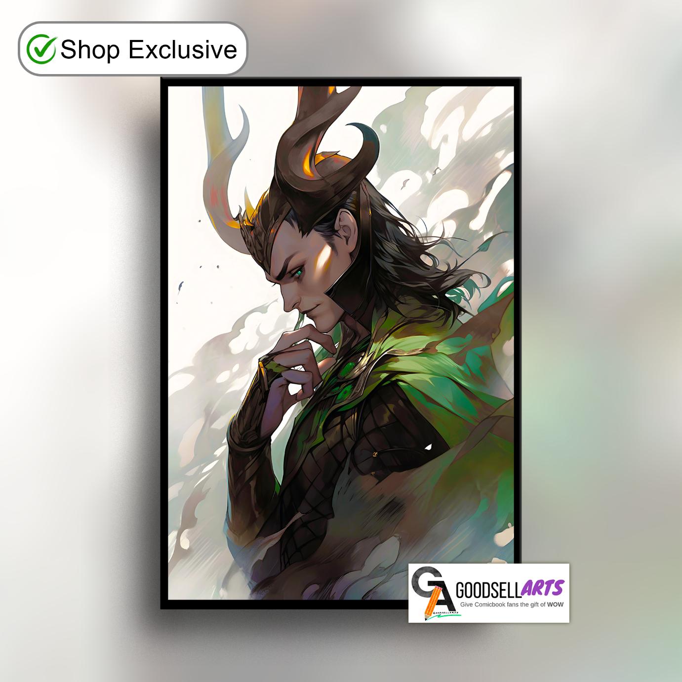 Loki Poster Print | Marvel Loki Art Print | Avengers Poster Loki fan art | Loki Odinson | Loki MCU | Marvel poster gift | Geek room decor