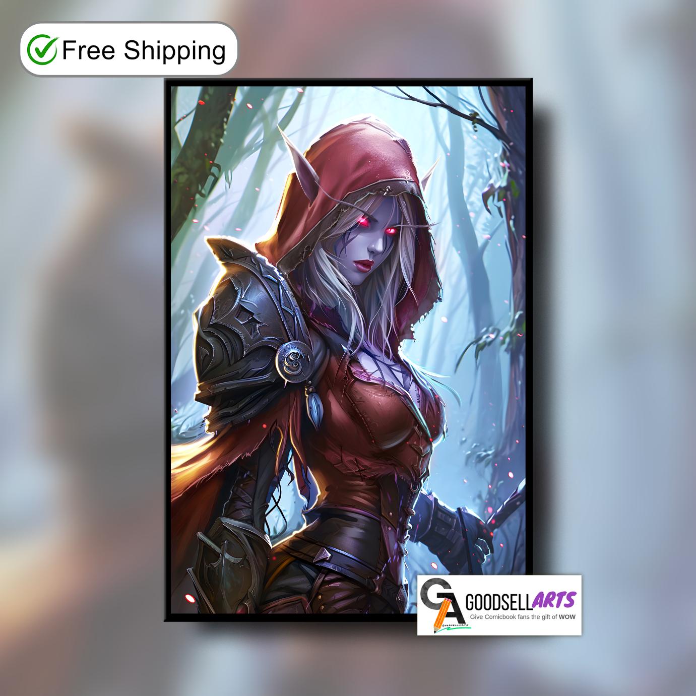 Sylvanas Windrunner Poster | "I have no time for games." | Video Game Wall Art | Gamer Gifts | Game Room decor | Sylvanas Art Print