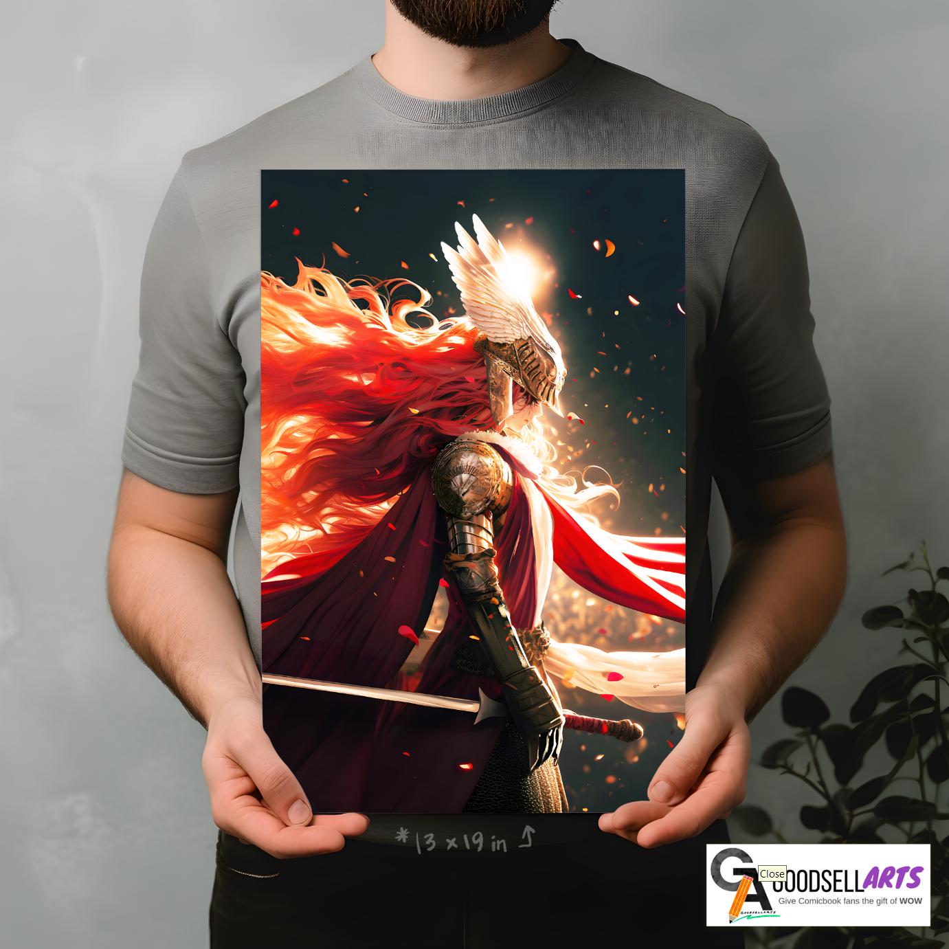 Malenia Elden Ring Poster |  Video game poster | Gaming Poster | Elden ring print | Malenia blade of Miquella | Game room decor