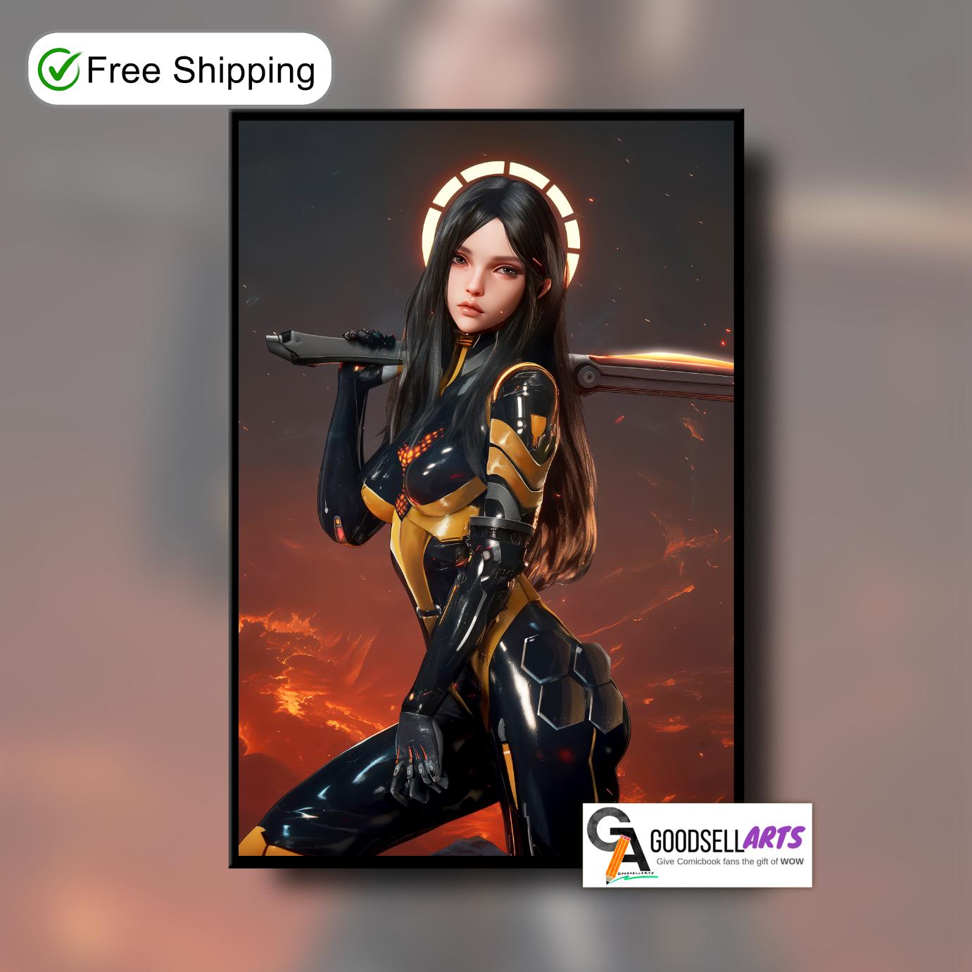 Tachy Stellar Blade Poster, Eve Project art print, Stellar Blade Gaming Gift, Tachy wall art, Gamer room decor, Ps5 Gamer gift, sci-fi gamer