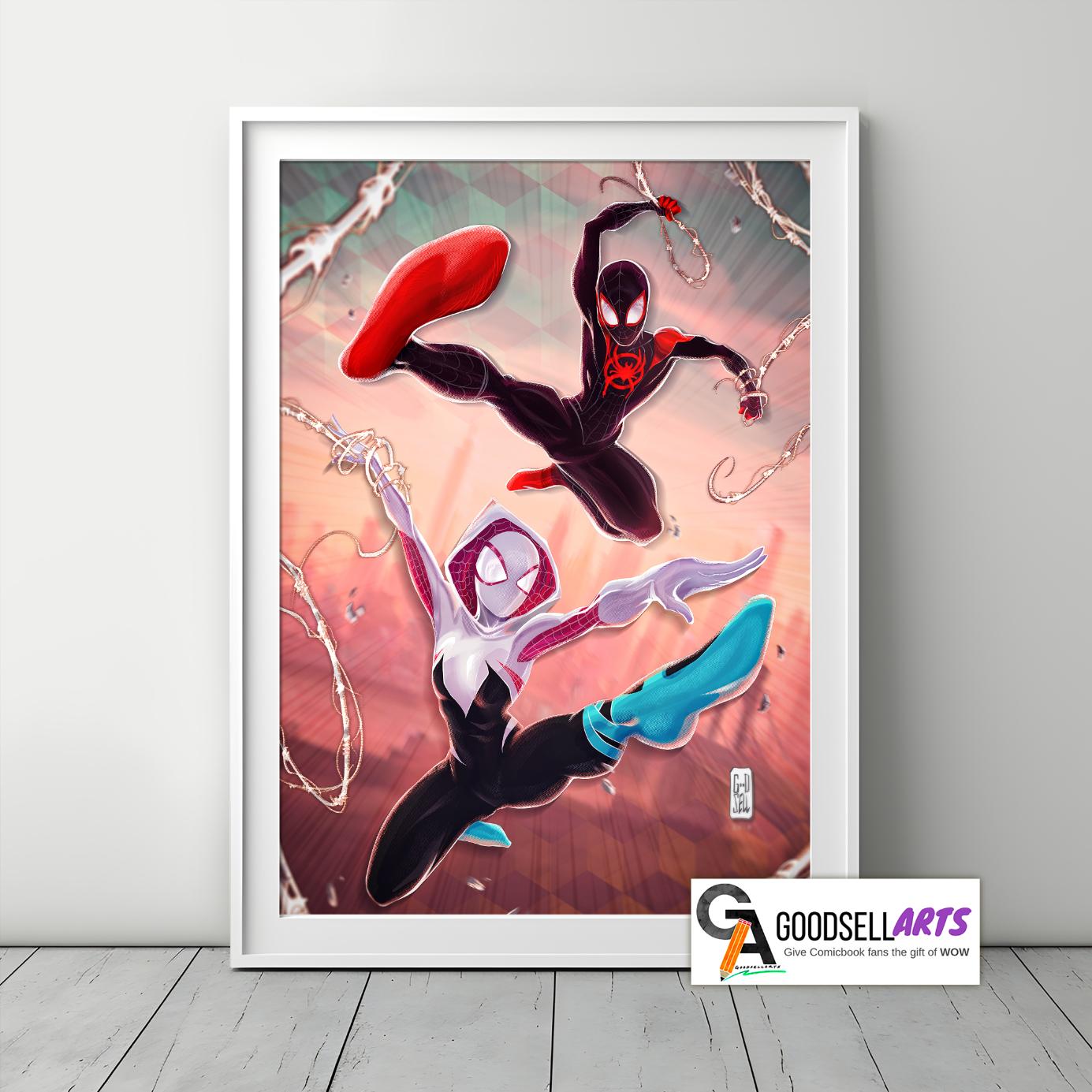 Miles Morales and Gwen Stacy Spiderverse poster | Spider-man poster | Miles Morales poster | Gwen Stacy Poster | Miles and Gwen art print