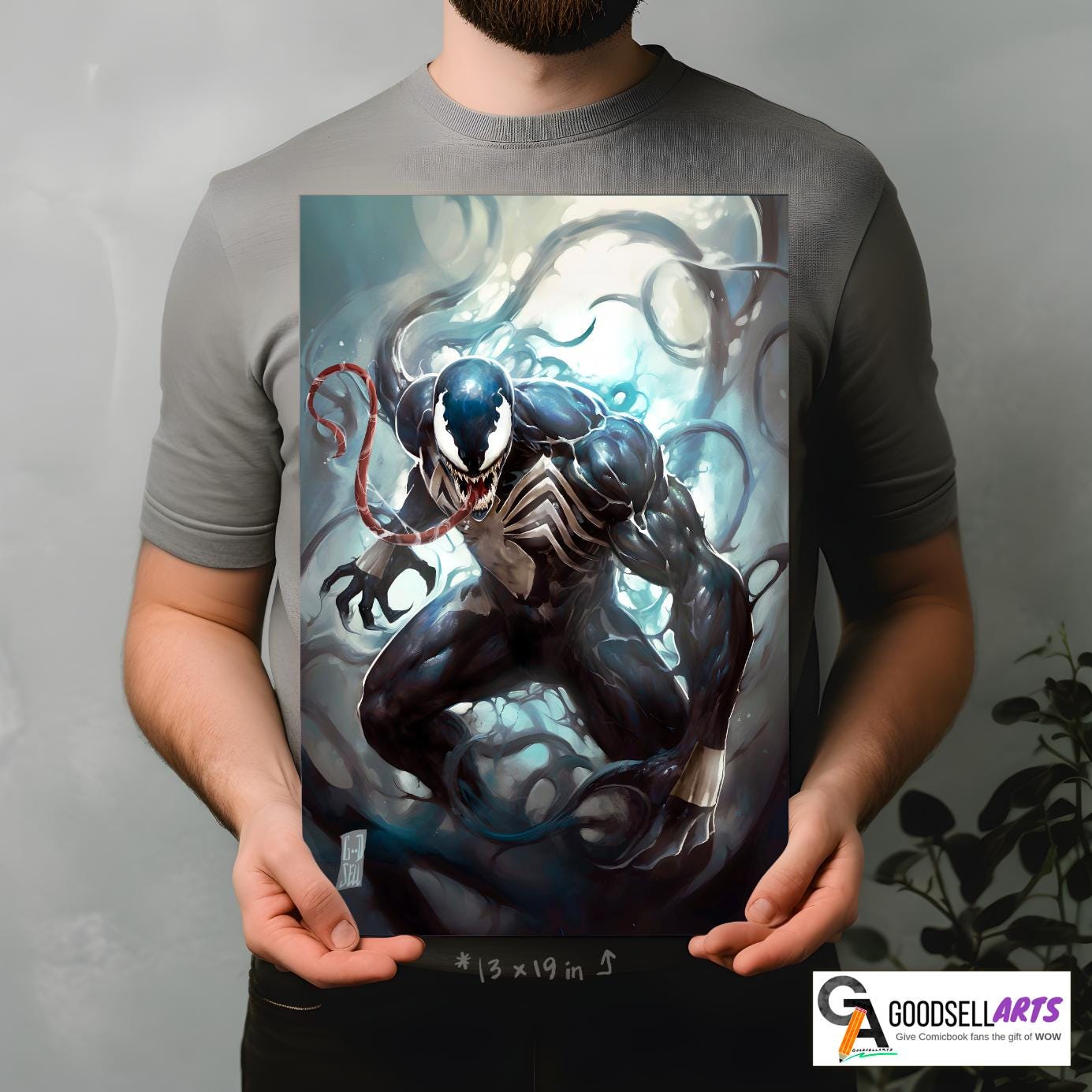 Venom Poster | Venom wall art | Marvel Venom Art Print | Eddie Brock Venom | Venom Fan Art | Spiderman Venom print | Spiderman Venom gift