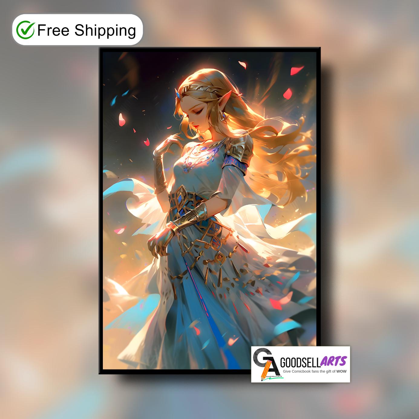Princess Zelda Poster | Zelda wall art | Nintendo Game room decor | Video Game art | Breath of the Wild | Echoes of wisdom | Zelda fan gift