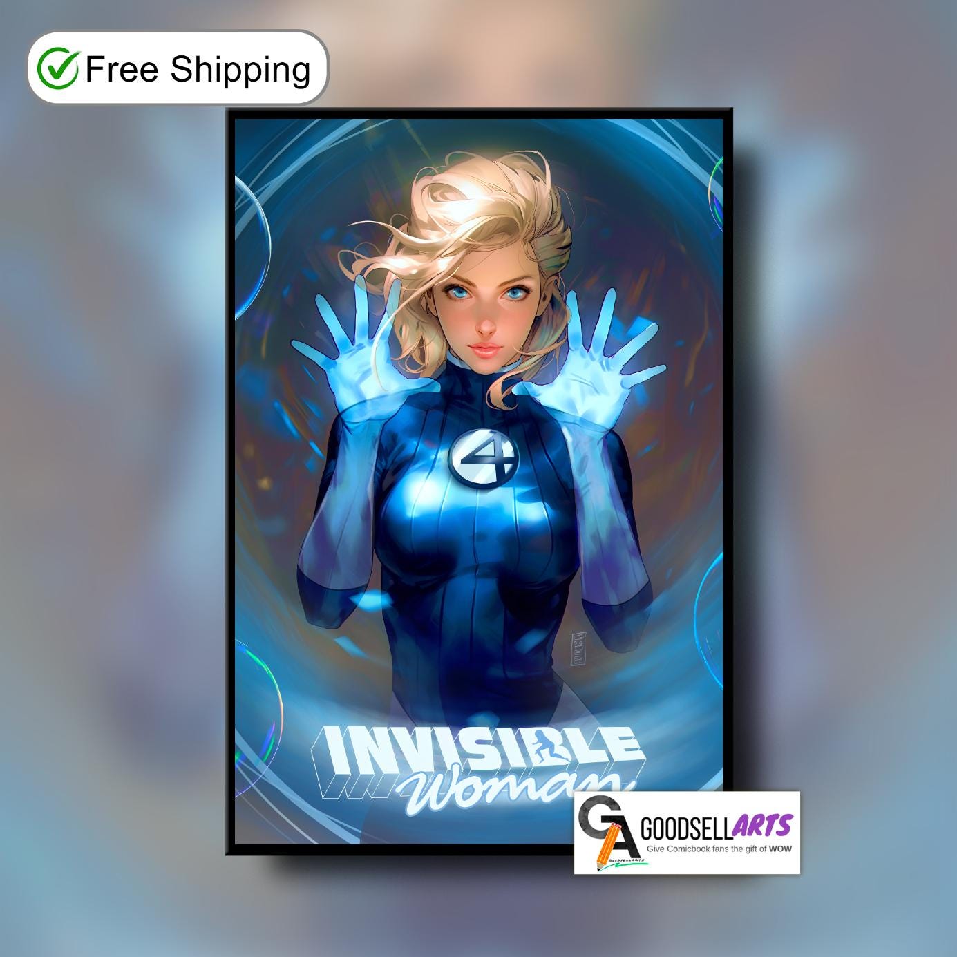 Invisible Woman Poster | Fantastic Four First Steps, Marvel wall art, Sue Storm poster, Game room decor, Sue Richards, marvel collectible