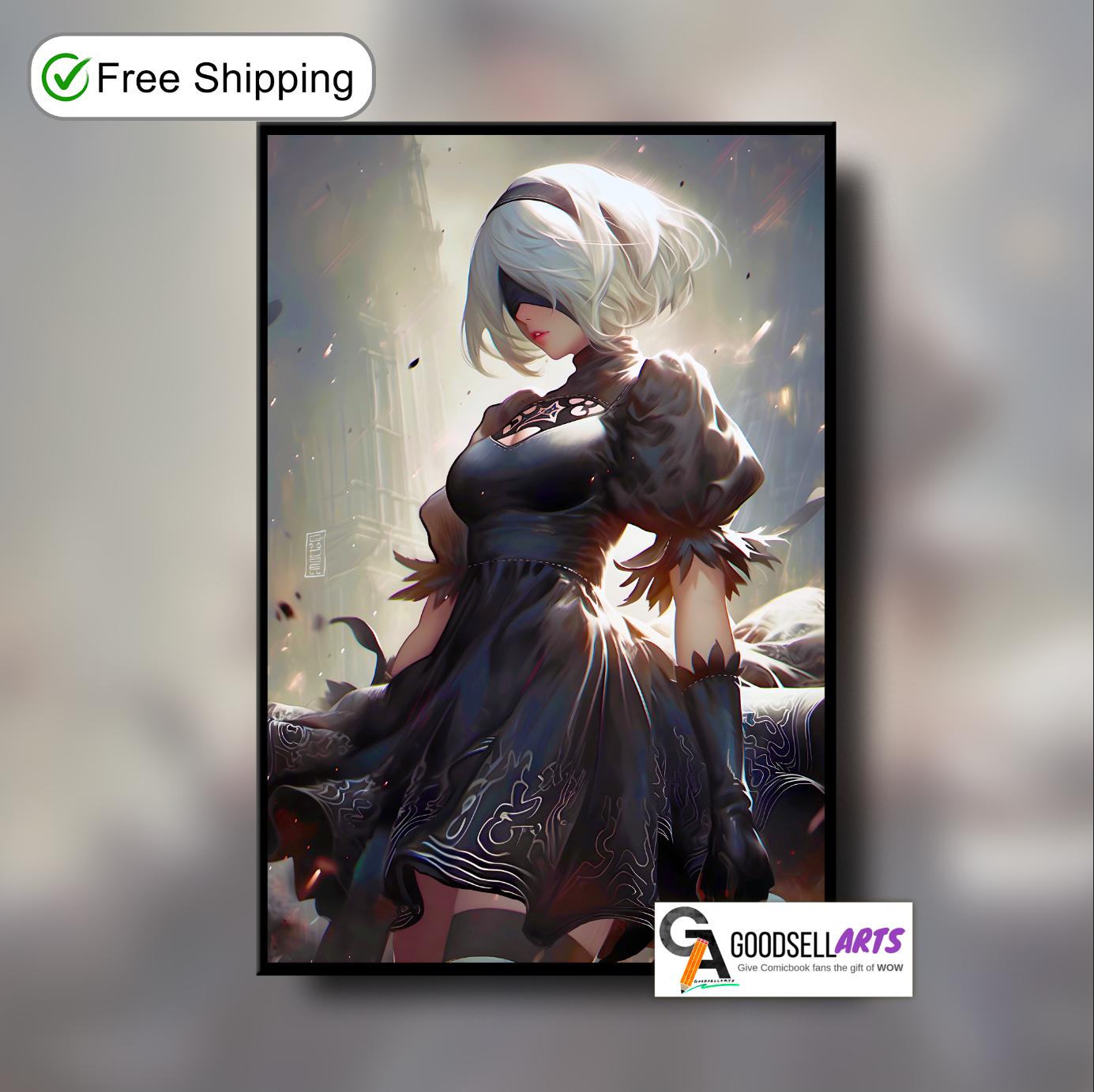 Nier Automata Poster, Android 2B wall art print, Video Game Poster, Game Room Decor, Nier Android 2B fan gift, video game poster