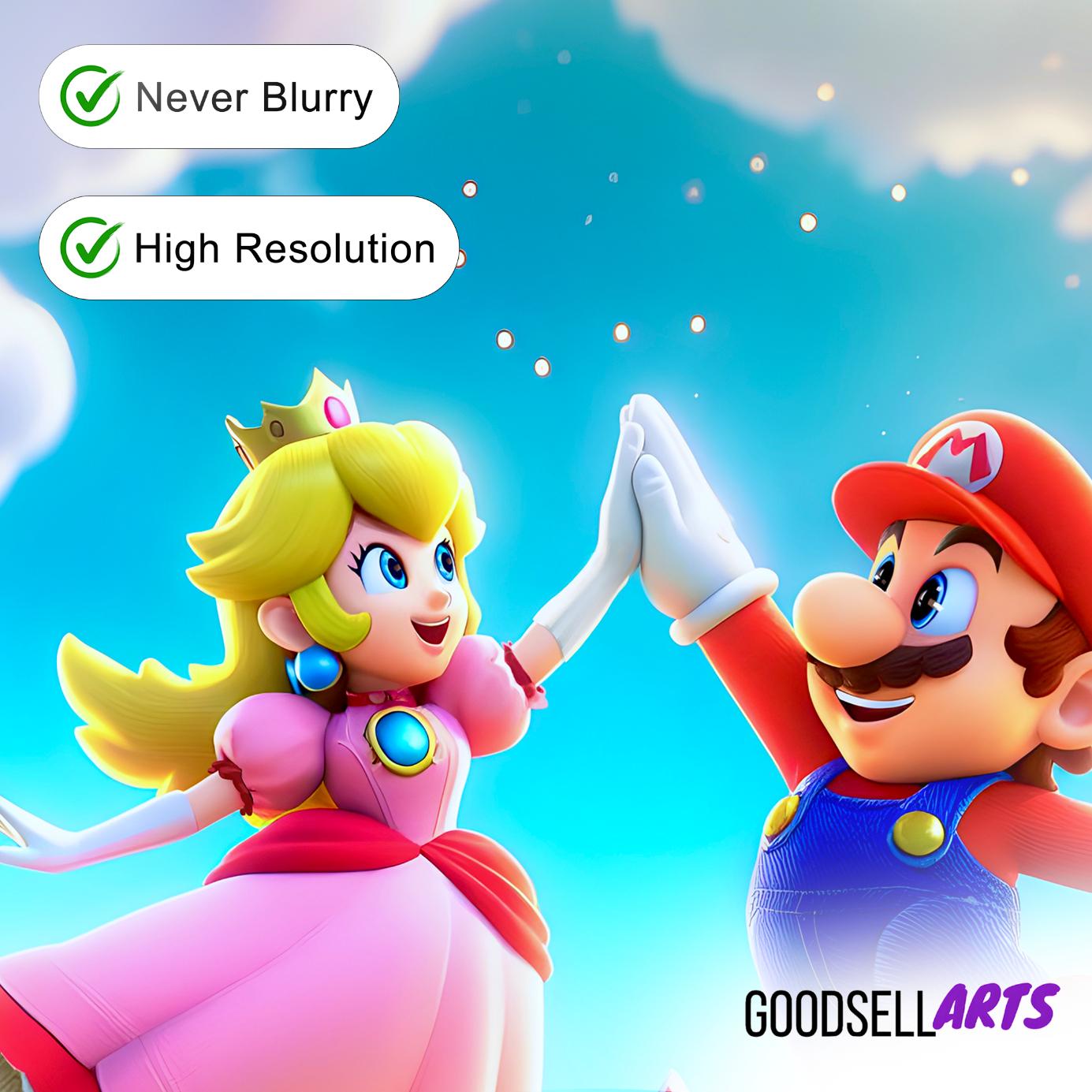 Mario and Peach Poster, Princess Toadstool poster, Super Mario Bros Poster, Video Game Wall Art, Gamer Gifts, Nintendo fan poster, game room