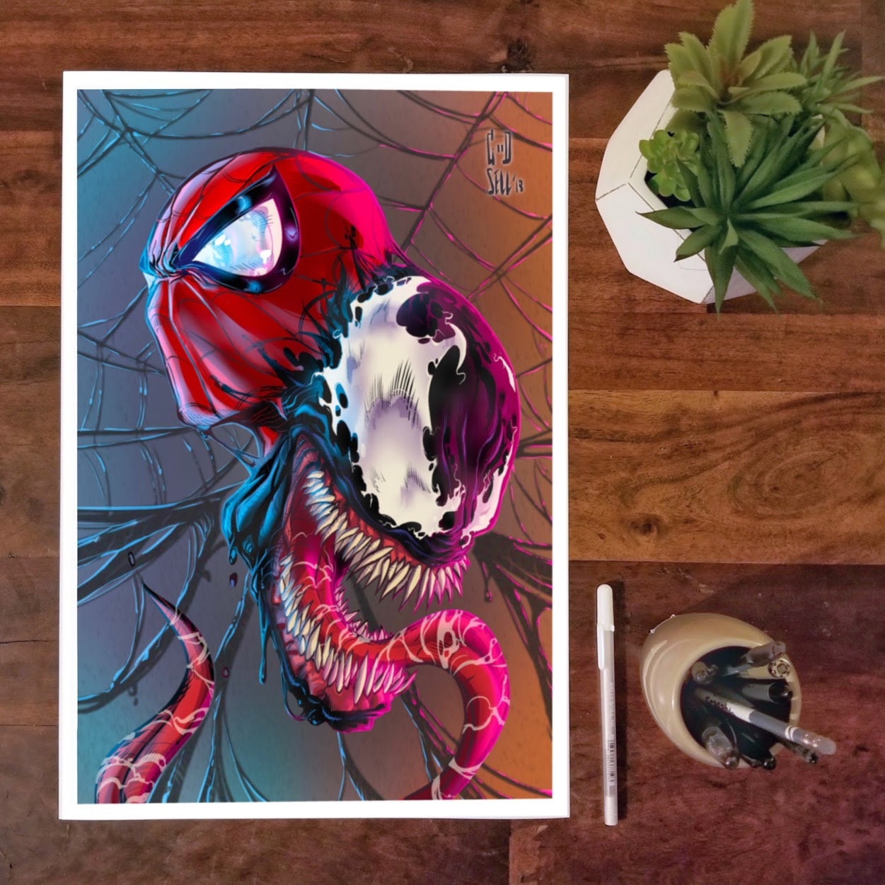 Spiderman and Venom Poster | Venom art print | Venom gift for him | Venom Marvel Spider-man Gift for men Geek room decor, Spiderman print
