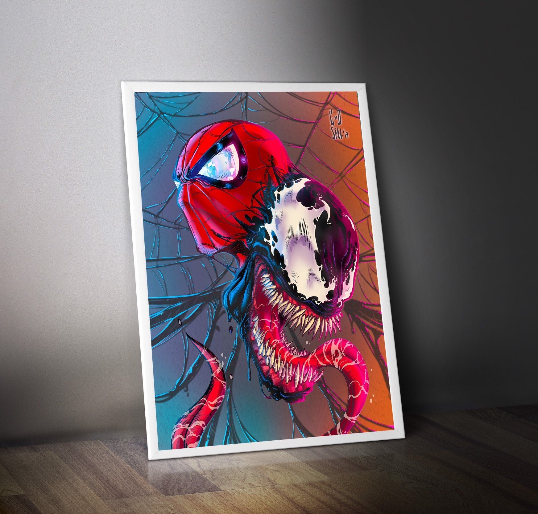 Spiderman and Venom Poster | Venom art print | Venom gift for him | Venom Marvel Spider-man Gift for men Geek room decor, Spiderman print
