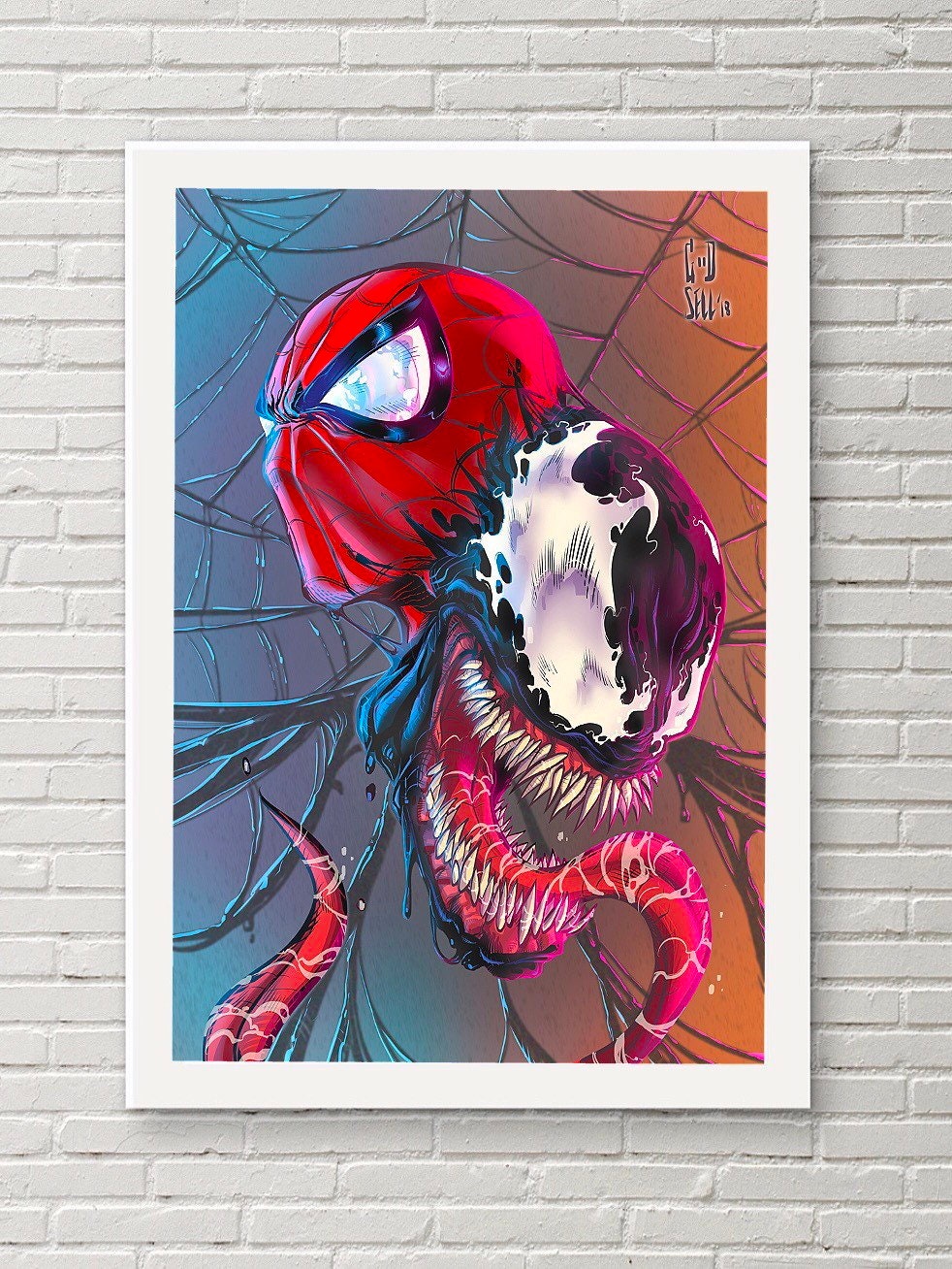 Spiderman and Venom Poster | Venom art print | Venom gift for him | Venom Marvel Spider-man Gift for men Geek room decor, Spiderman print