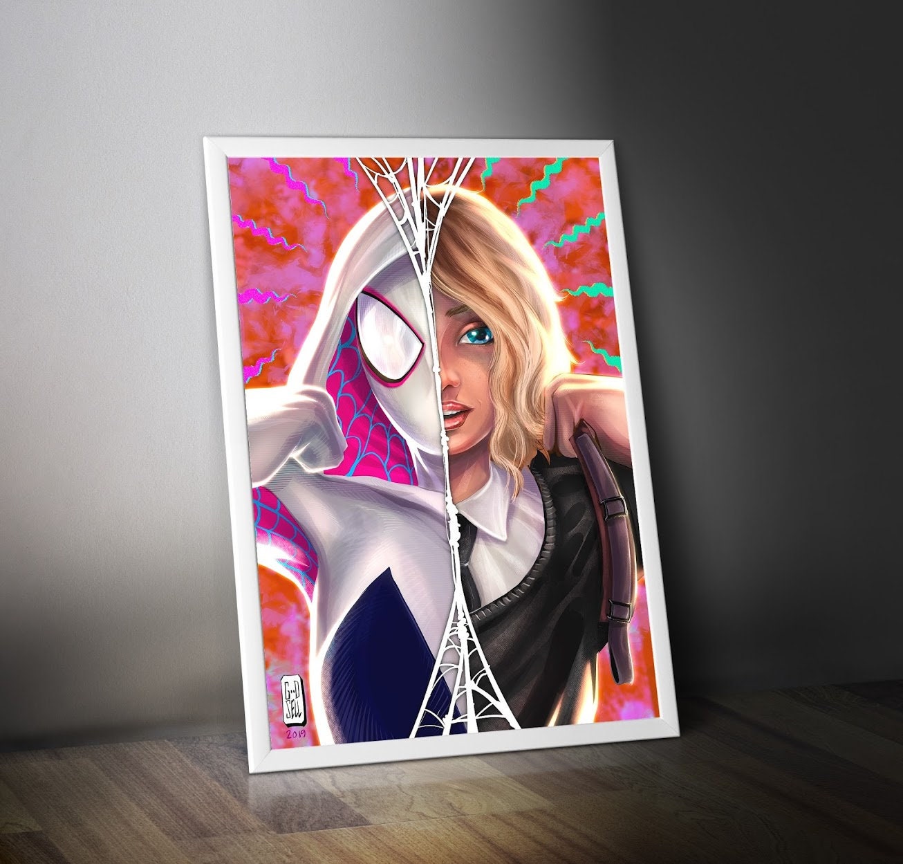 Spider Gwen Poster Print | Gwen Stacy Into the SpiderVerse | Spider-man poster | Spider woman | Ghost spider poster | Spiderverse poster