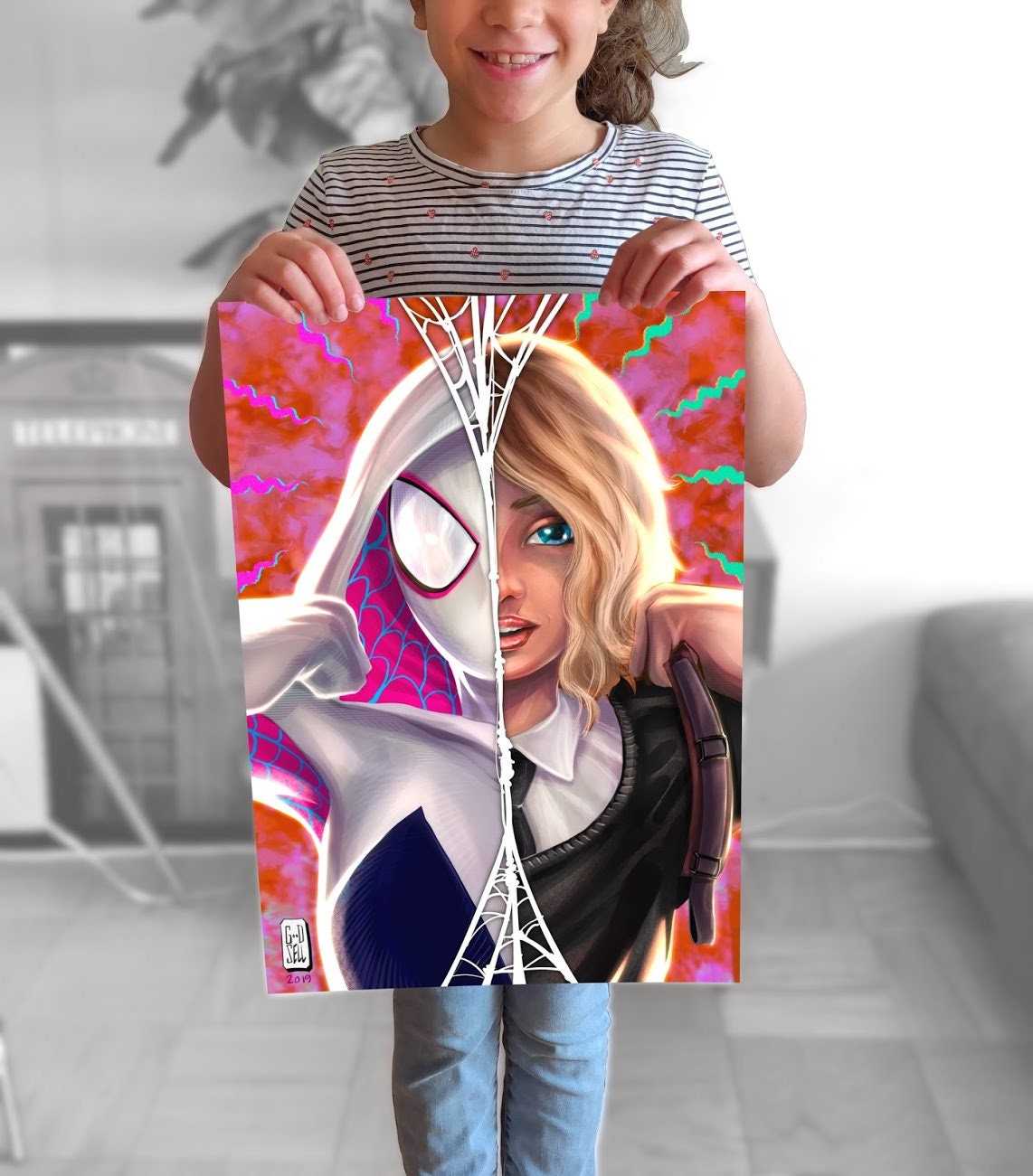 Spider Gwen Poster Print | Gwen Stacy Into the SpiderVerse | Spider-man poster | Spider woman | Ghost spider poster | Spiderverse poster