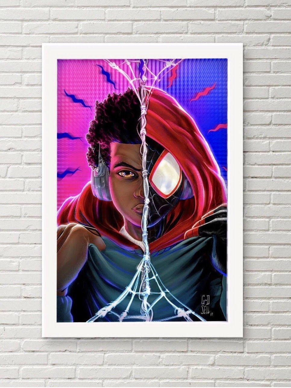 Miles Morales and Gwen Stacey Poster print | Spider-man Wall Art | SpiderVerse Poster | Miles morales Gift |  Game room decor | SpiderGwen