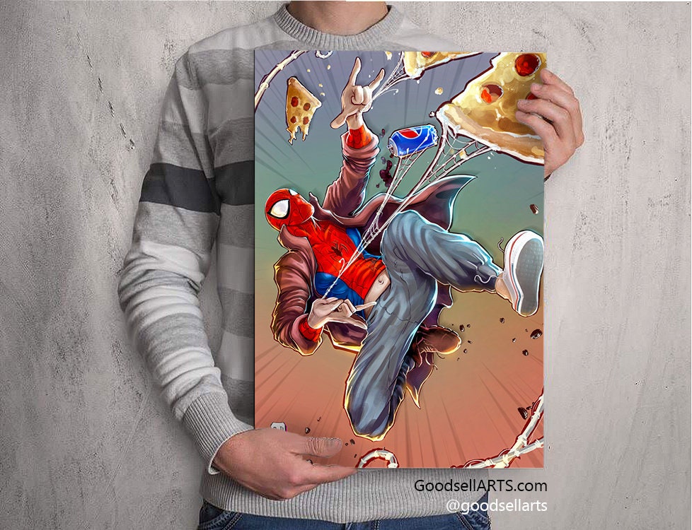 Spiderman Spiderverse Poster | Peter B. Parker poster | Marvel Wall Art | Spider Verse print Marvel Gifts for Men | Peter Parker art print