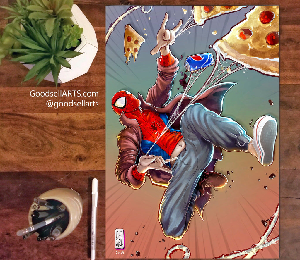 Spiderman Spiderverse Poster | Peter B. Parker poster | Marvel Wall Art | Spider Verse print Marvel Gifts for Men | Peter Parker art print