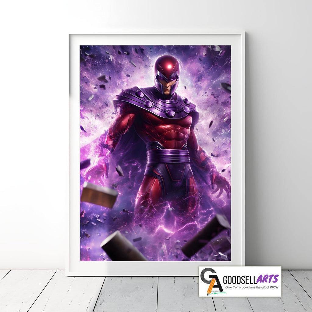Magneto X-Men Poster | Marvel X-Men wall art print | Marvel wall decor, supervillain art | Magneto X-men Gift | Erik Magnus poster
