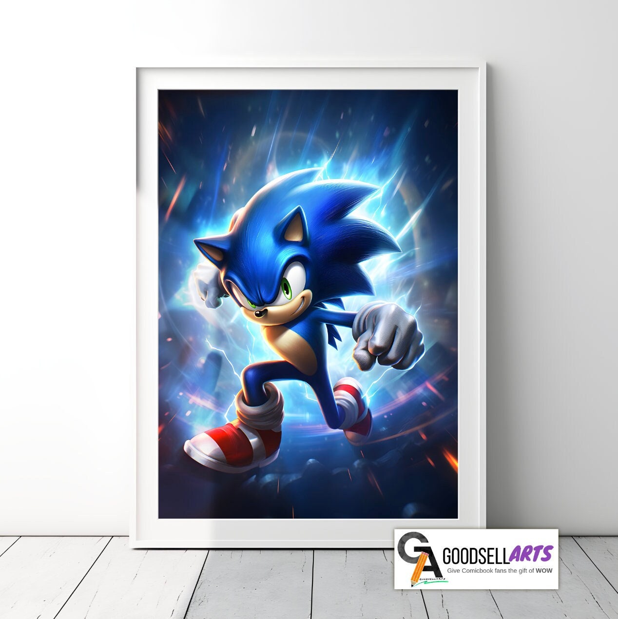 Sonic the Hedgehog Poster, Sonic Video Game Wall Art print, Gamer Gifts, Game room decor, Sonic Movie Fan Art Gift, Sega Retro Gamer