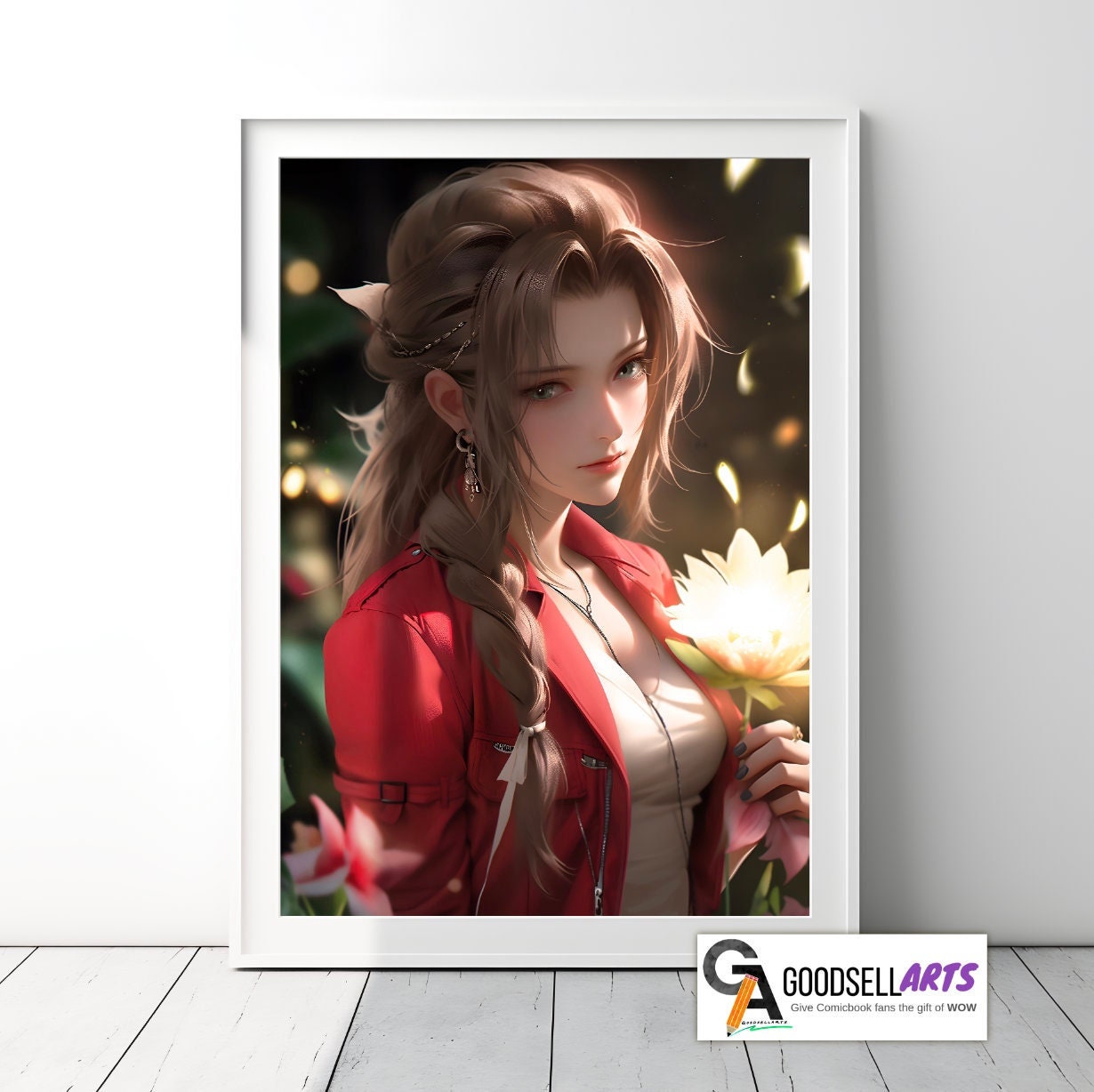 Aerith Final Fantasy Poster Print | Aerith FF7 Remake | Game Room Decor | FF7 Rebirth Aerith  | Video Game poster| Aerith Gainsborough art