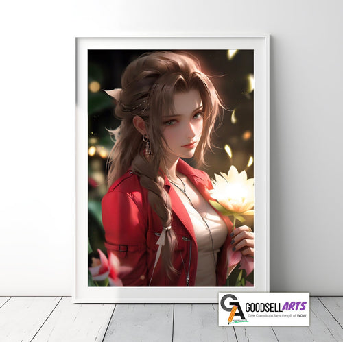 Aerith Final Fantasy Poster Print | Aerith FF7 Remake | Game Room Decor | FF7 Rebirth Aerith  | Video Game poster| Aerith Gainsborough art