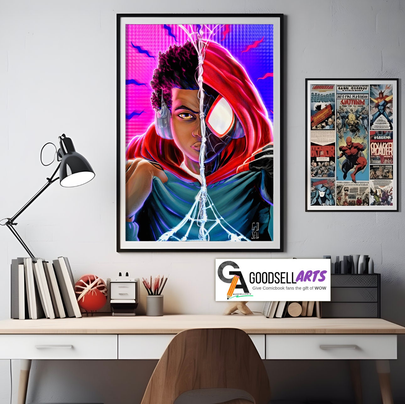 Miles Morales Poster Print | Spider-Man art print | Spider-Verse wall art | Miles Morales Gift | Miles Spiderman | Game room decor