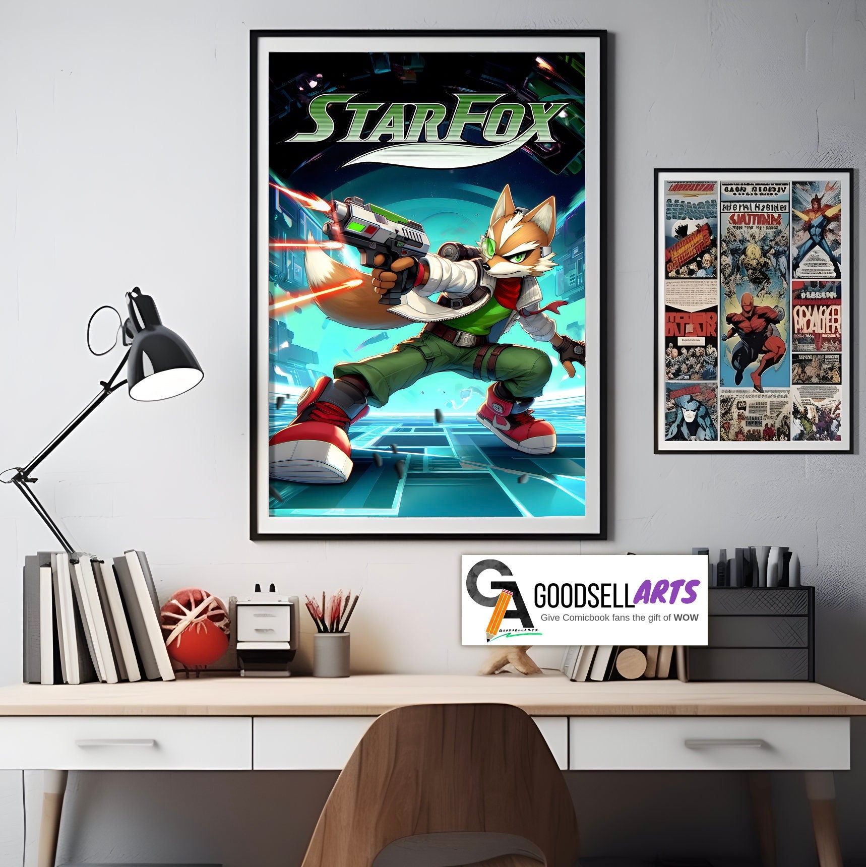 Star Fox Poster | Fox McCloud Poster | Gamer Gifts | Game room decor | Star Fox wall art | Video Game art | Nintendo gift Smash brothers art