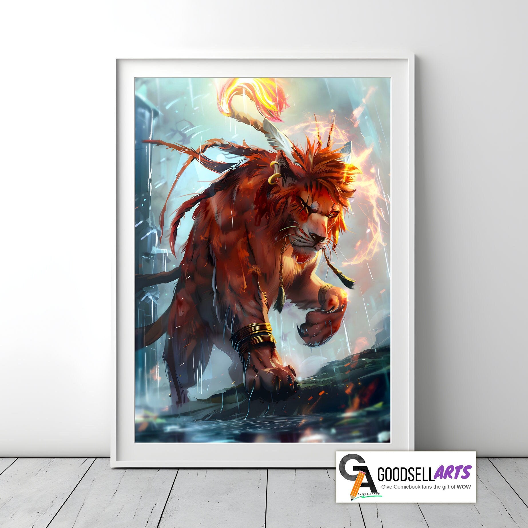 Red 13 Final Fantasy Poster, FF7 Rebirth Wall Art Print, Gaming Decor, Red XIII art print | Game room decor, Gamer gift