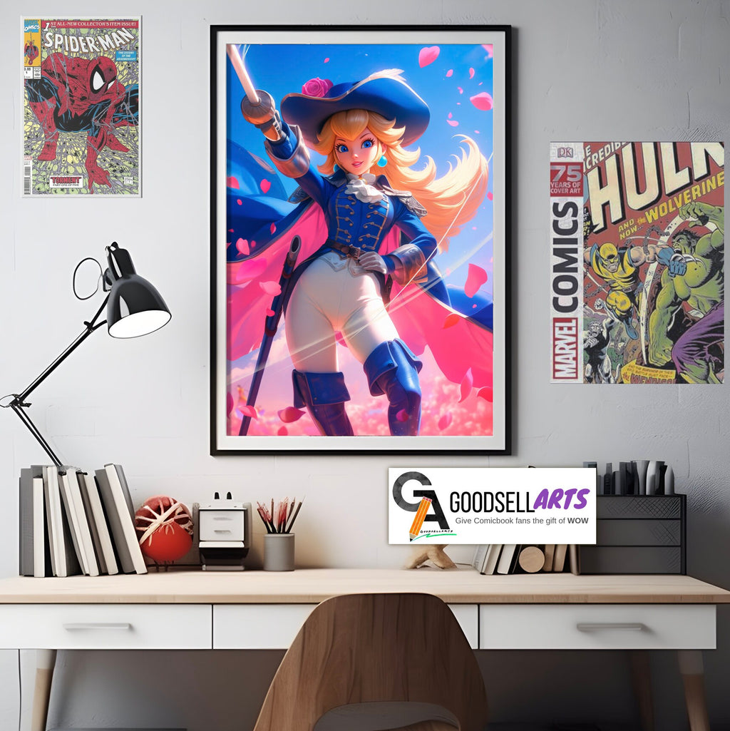 Princess Peach Poster | SwordFighter Peach | Princess Peach Showtime | Nintendo art print | Video Game Art | Princess Peach Gift for her