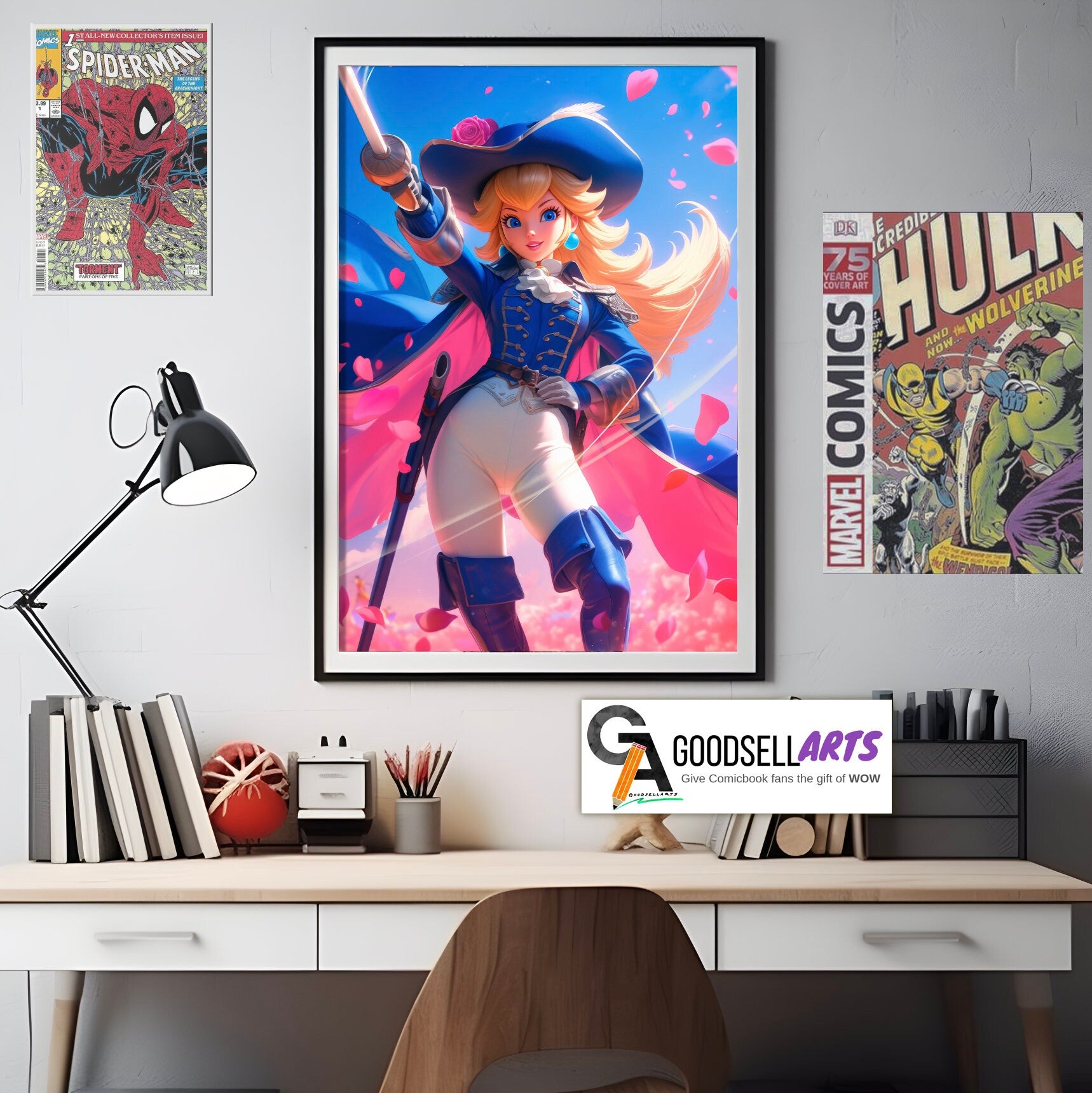 Princess Peach Poster | SwordFighter Peach | Princess Peach Showtime | Nintendo art print | Video Game Art | Princess Peach Gift for her