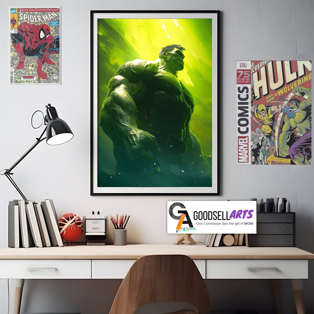 Incredible Hulk Poster | Avengers Hulk Fan Art | Bruce Banner Print | Collectible Hulk Game Room Decor | Avengers Hulk wall art