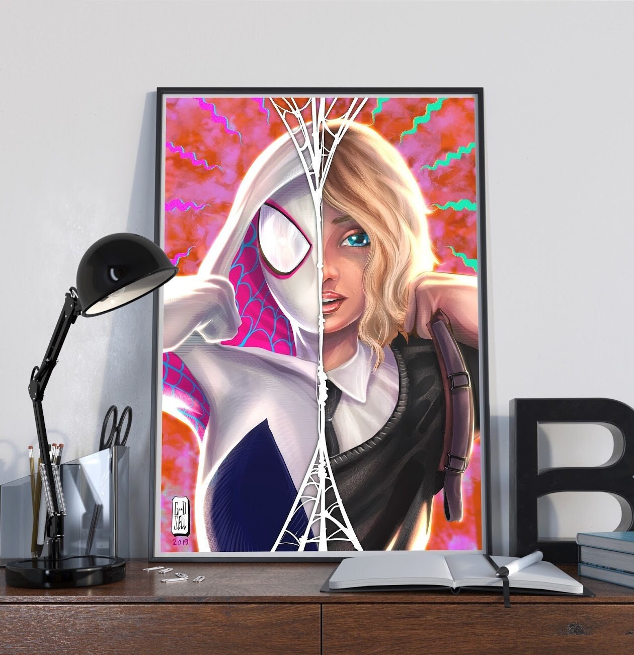 Spider Gwen Poster Print | Gwen Stacy Into the SpiderVerse | Spider-man poster | Spider woman | Ghost spider poster | Spiderverse poster