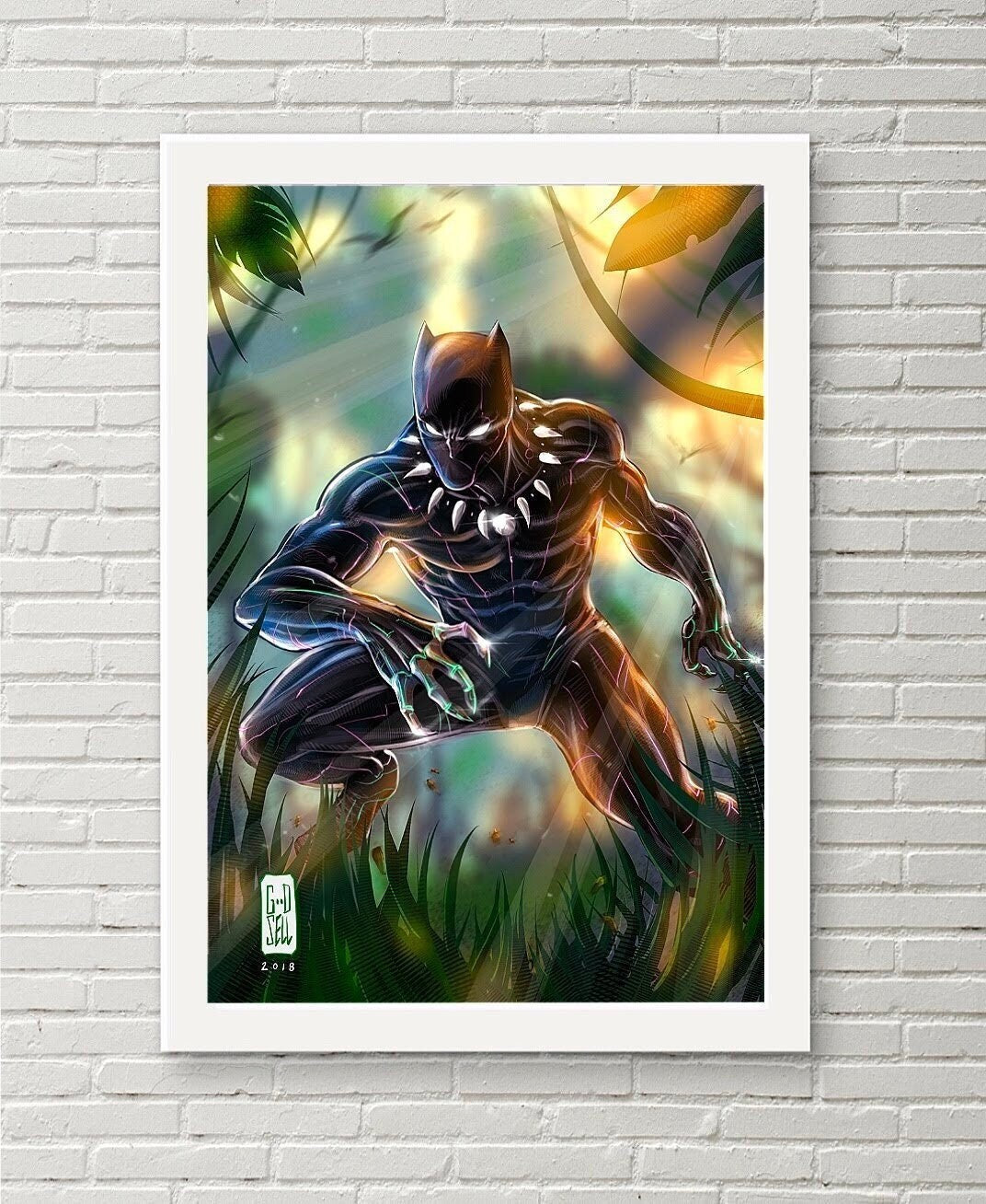 Black Panther Poster Print | Marvel Wall Art | Wakanda Forever | T&#39;Challa Black Panther Gift | Black hero | comic book fan | Geek gift