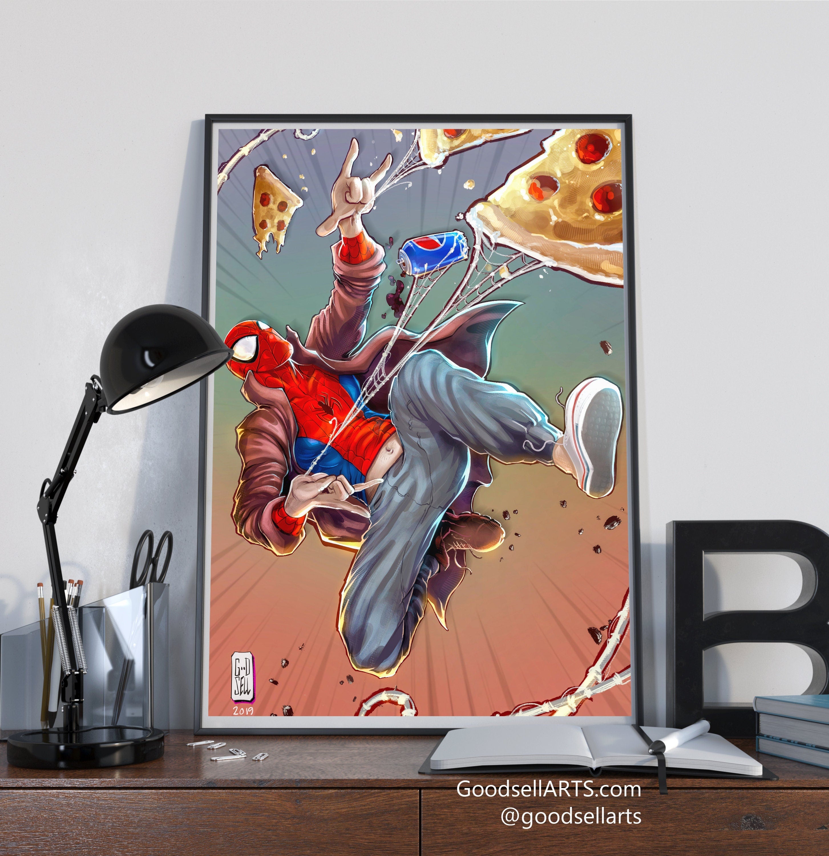 Spiderman Spiderverse Poster | Peter B. Parker poster | Marvel Wall Art | Spider Verse print Marvel Gifts for Men | Peter Parker art print