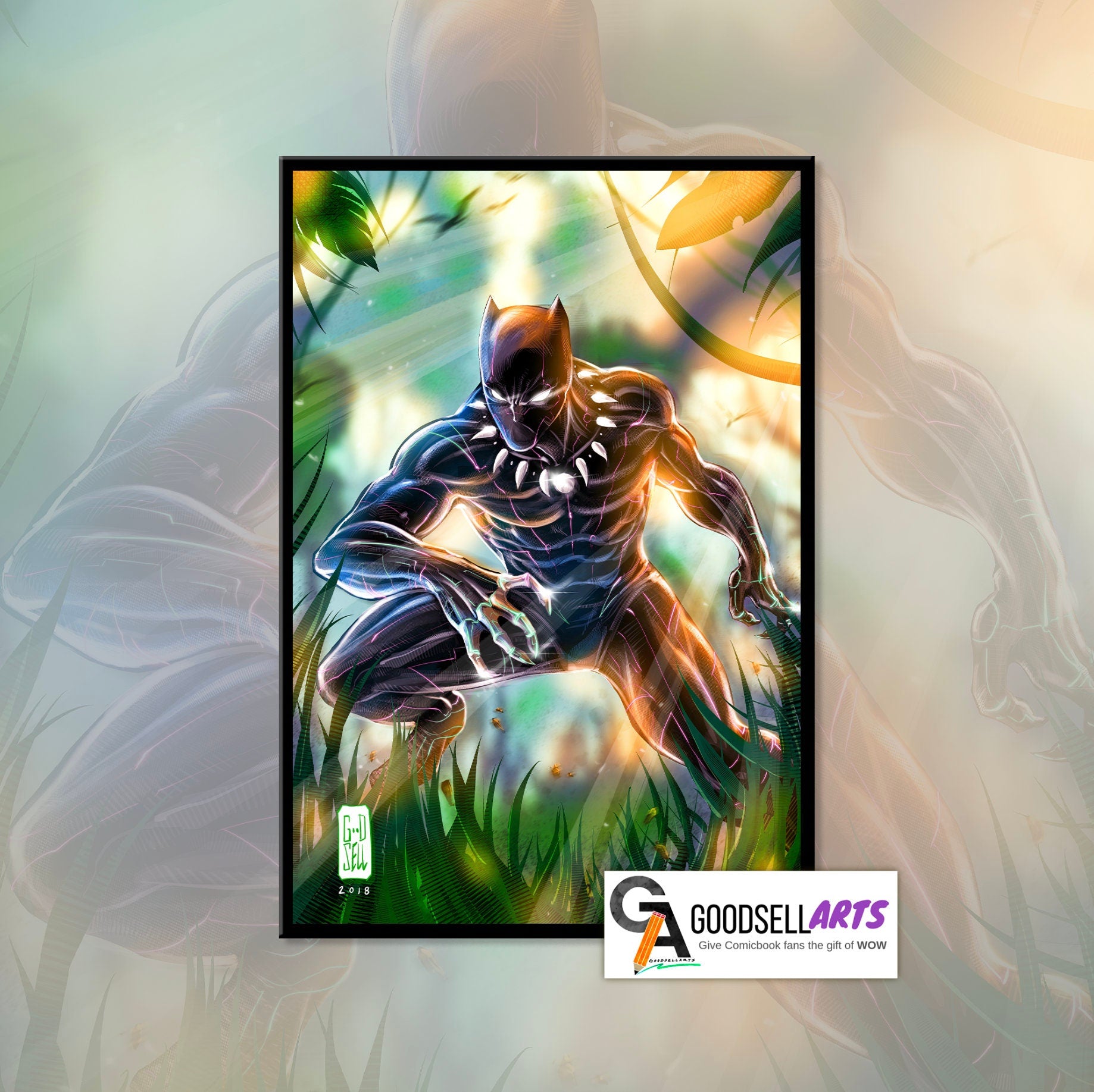 Black Panther Poster Print | Marvel Wall Art | Wakanda Forever | T&#39;Challa Black Panther Gift | Black hero | comic book fan | Geek gift