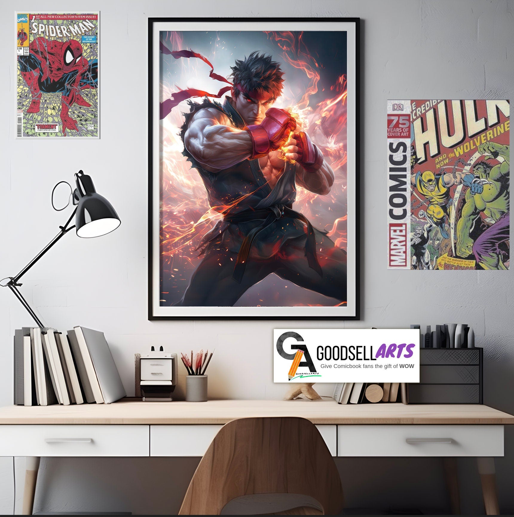 Evil Ryu Street Fighter Poster | Ryu Wall Art | SF6 poster | Ryu Art Print | Street Fighter Game Room Decor | Street Fighter 6 | Gamer GIft
