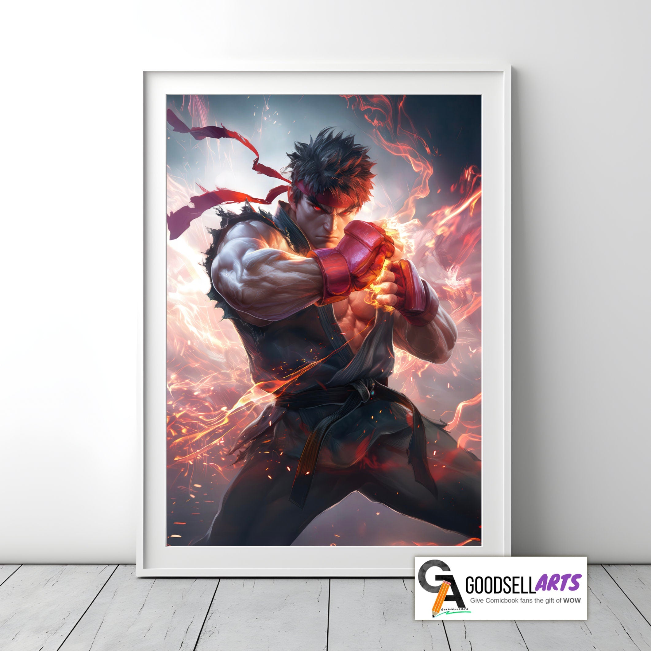 Evil Ryu Street Fighter Poster | Ryu Wall Art | SF6 poster | Ryu Art Print | Street Fighter Game Room Decor | Street Fighter 6 | Gamer GIft