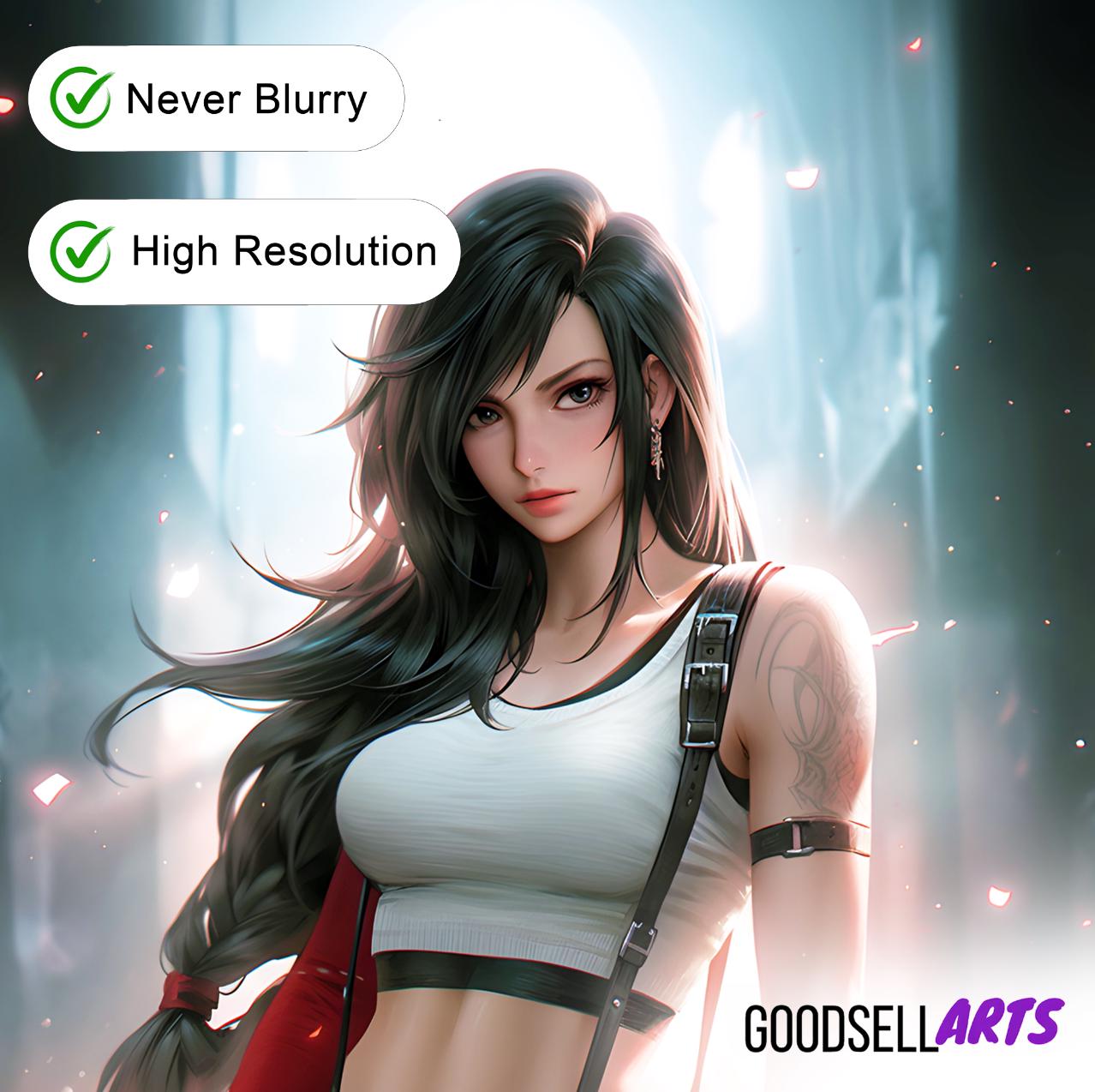 Tifa Final Fantasy 7 Poster Print, FF7 Game Decor, Tifa Lockhart art, Gamer Gift Game Room Decor, Tifa Fan Gift,