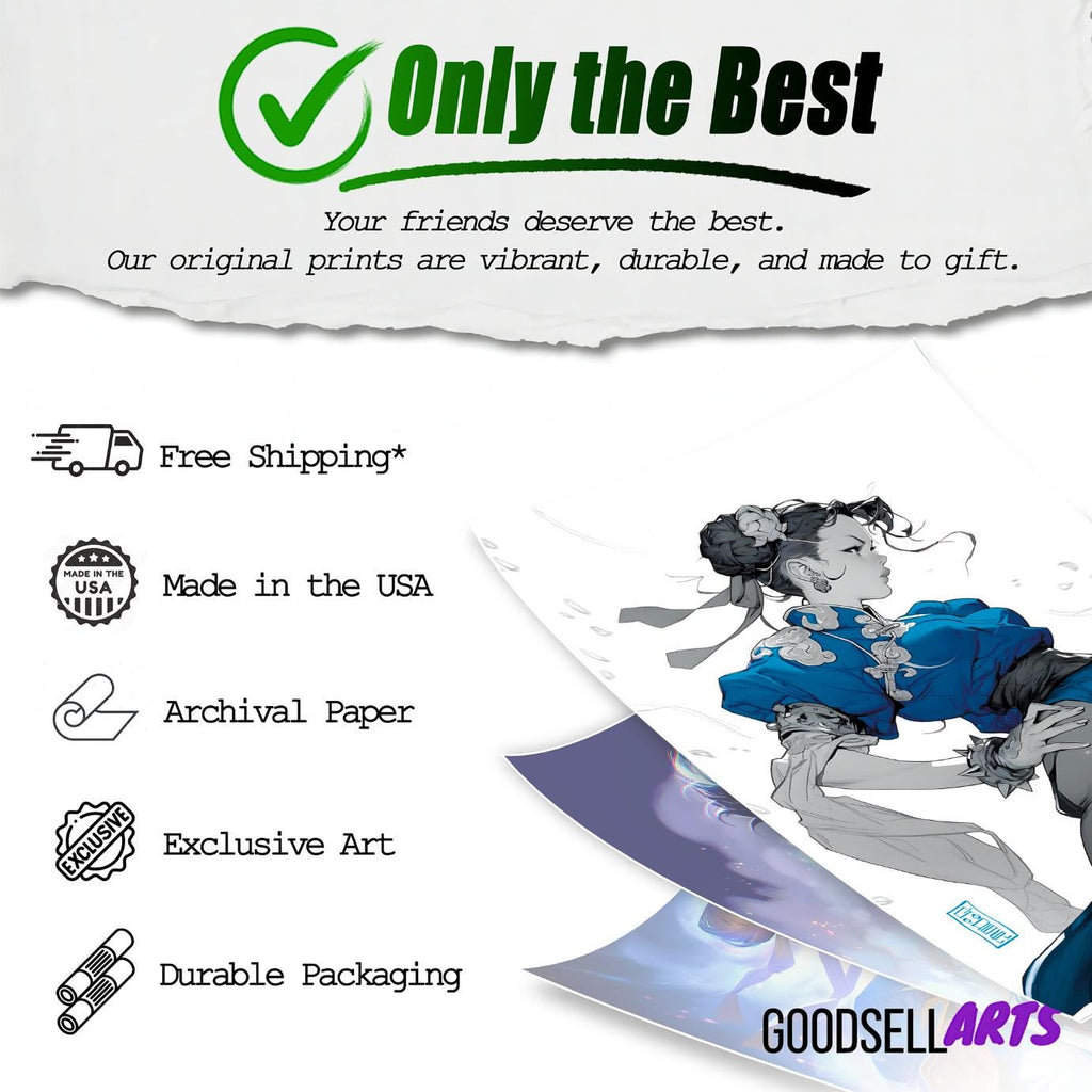 Street Fighter Chun-Li Poster Print | Chun Li Art | Capcom Chun-Li SF6 art | Street Fighter 6 poster | Game Room Decor | Video Game poster