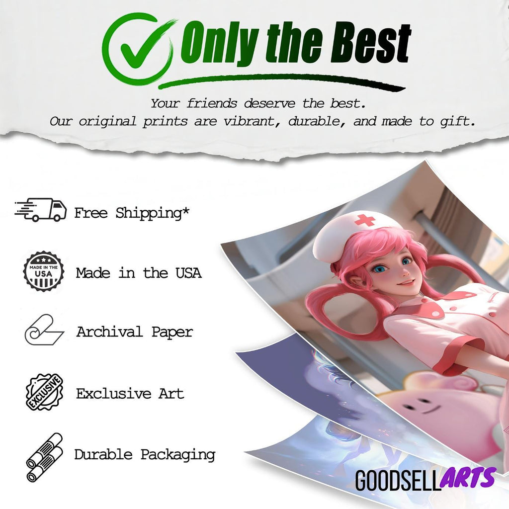 Nurse Joy Poster | Nurse Joy wall art | Video Game Wall Art | Game Room Decor | Nintendo poster | Nurse Joy Wall art gift