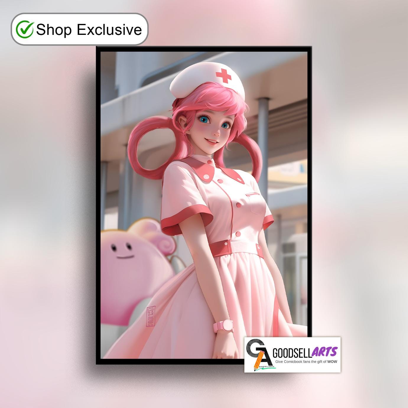 Nurse Joy Poster | Nurse Joy wall art | Video Game Wall Art | Game Room Decor | Nintendo poster | Nurse Joy Wall art gift