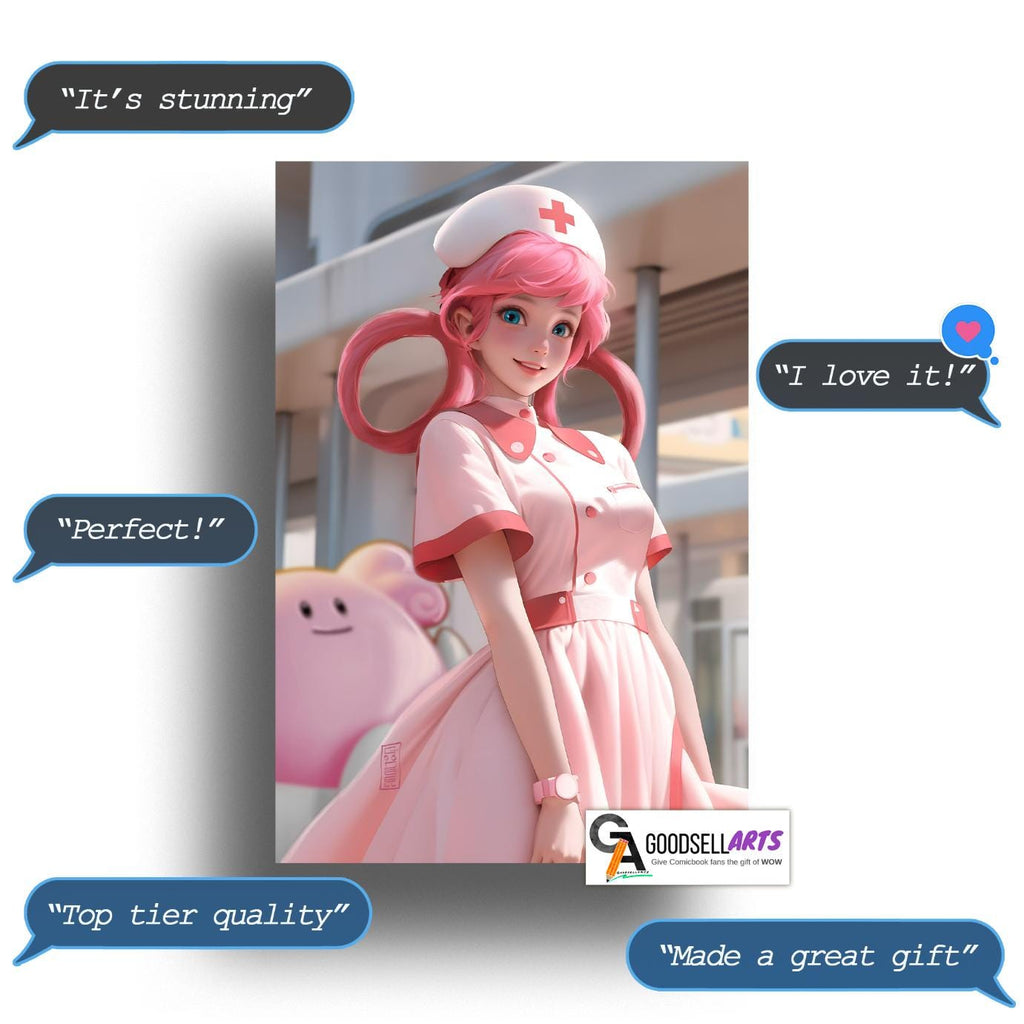 Nurse Joy Poster | Nurse Joy wall art | Video Game Wall Art | Game Room Decor | Nintendo poster | Nurse Joy Wall art gift
