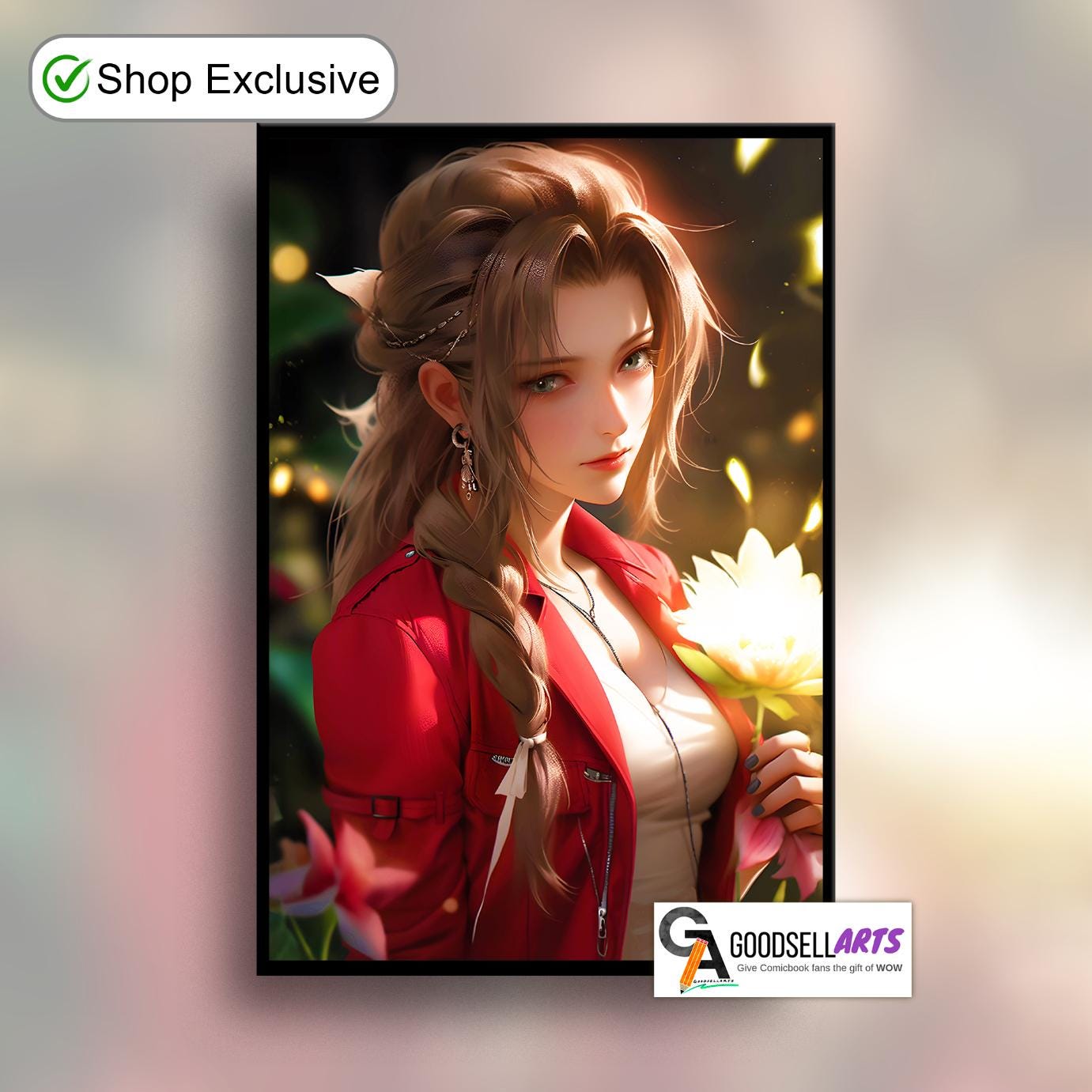 Aerith Final Fantasy Poster Print | Aerith FF7 Remake | Game Room Decor | FF7 Rebirth Aerith  | Video Game poster| Aerith Gainsborough art