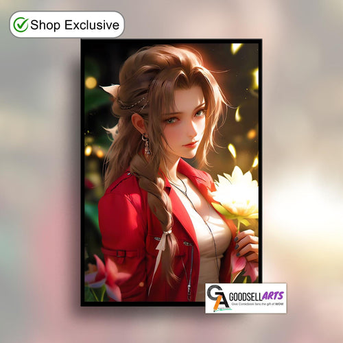 Aerith Final Fantasy Poster Print | Aerith FF7 Remake | Game Room Decor | FF7 Rebirth Aerith  | Video Game poster| Aerith Gainsborough art