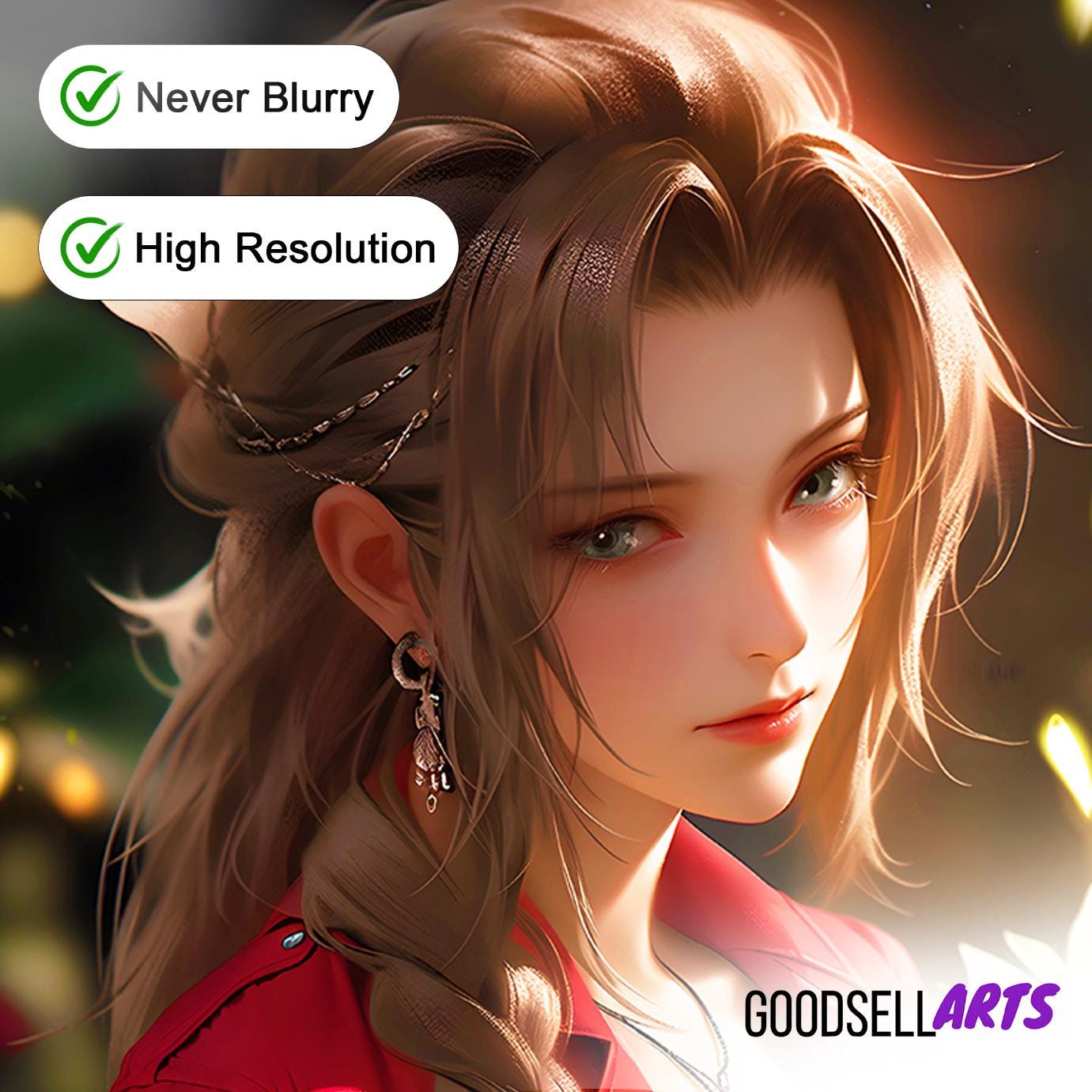 Aerith Final Fantasy Poster Print | Aerith FF7 Remake | Game Room Decor | FF7 Rebirth Aerith  | Video Game poster| Aerith Gainsborough art