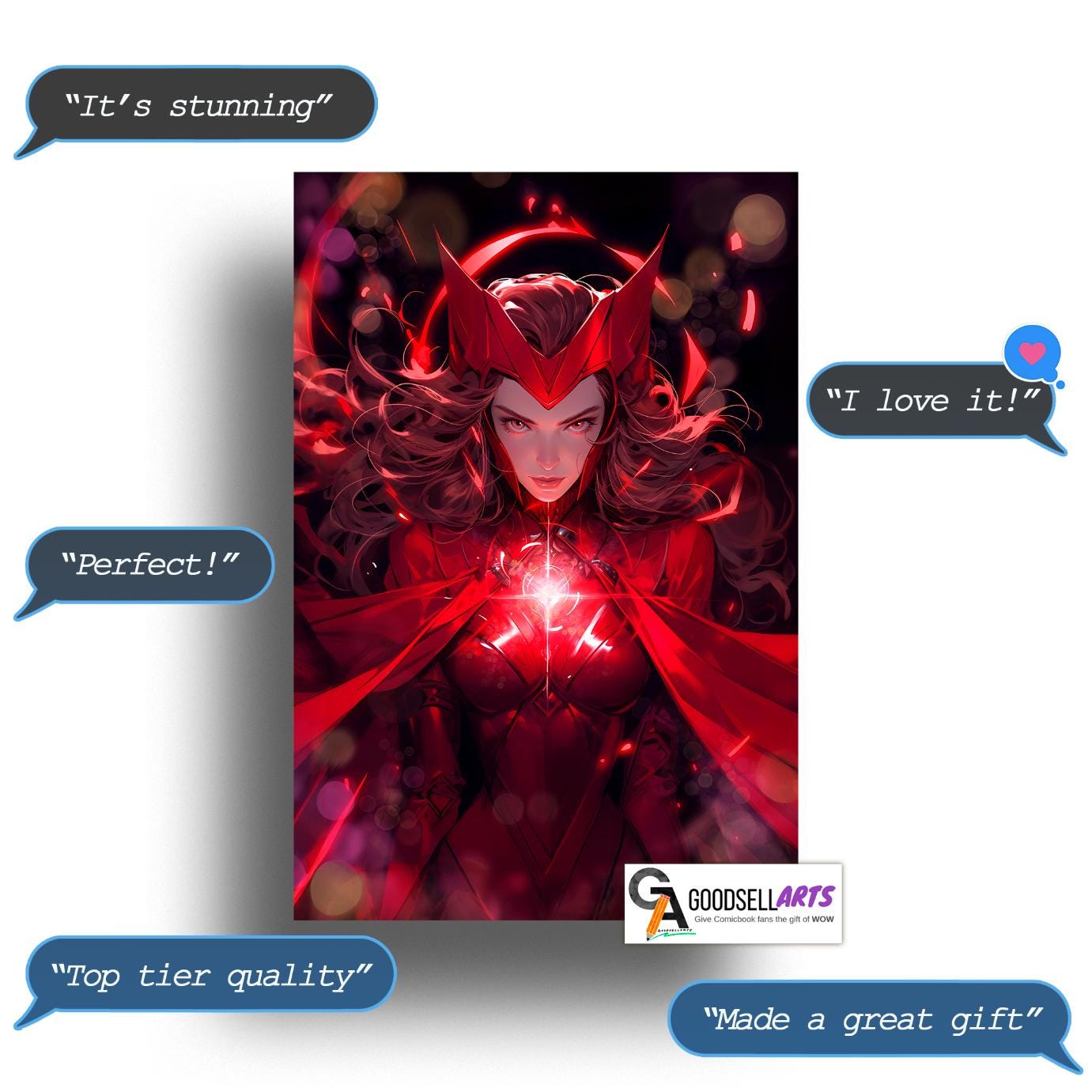 Scarlet Witch Poster |  &quot;No more mutants.&quot; | Wandavision |  Avengers Wanda Art | Marvel MCU poster | Wanda Maximoff Poster | Game room decor