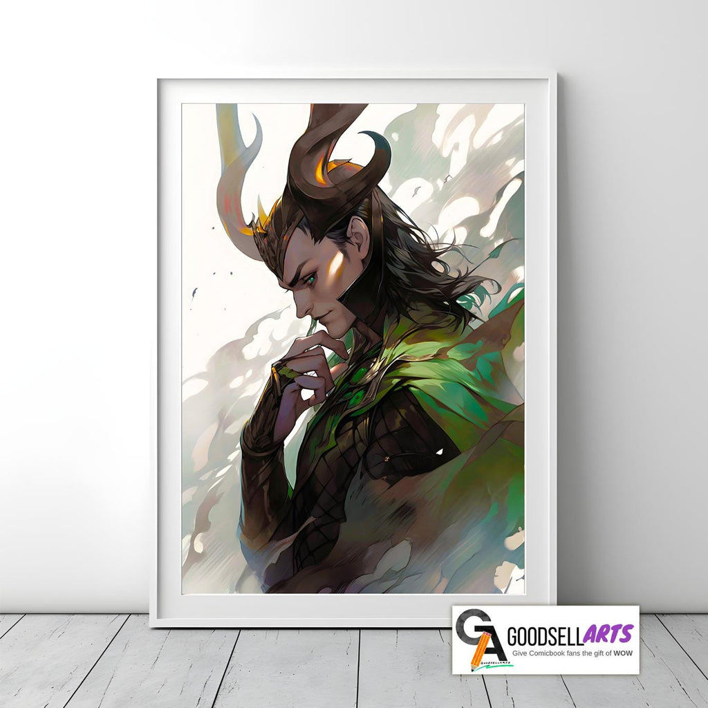 Loki Poster Print | Marvel Loki Art Print | Avengers Poster Loki fan art | Loki Odinson | Loki MCU | Marvel poster gift | Geek room decor