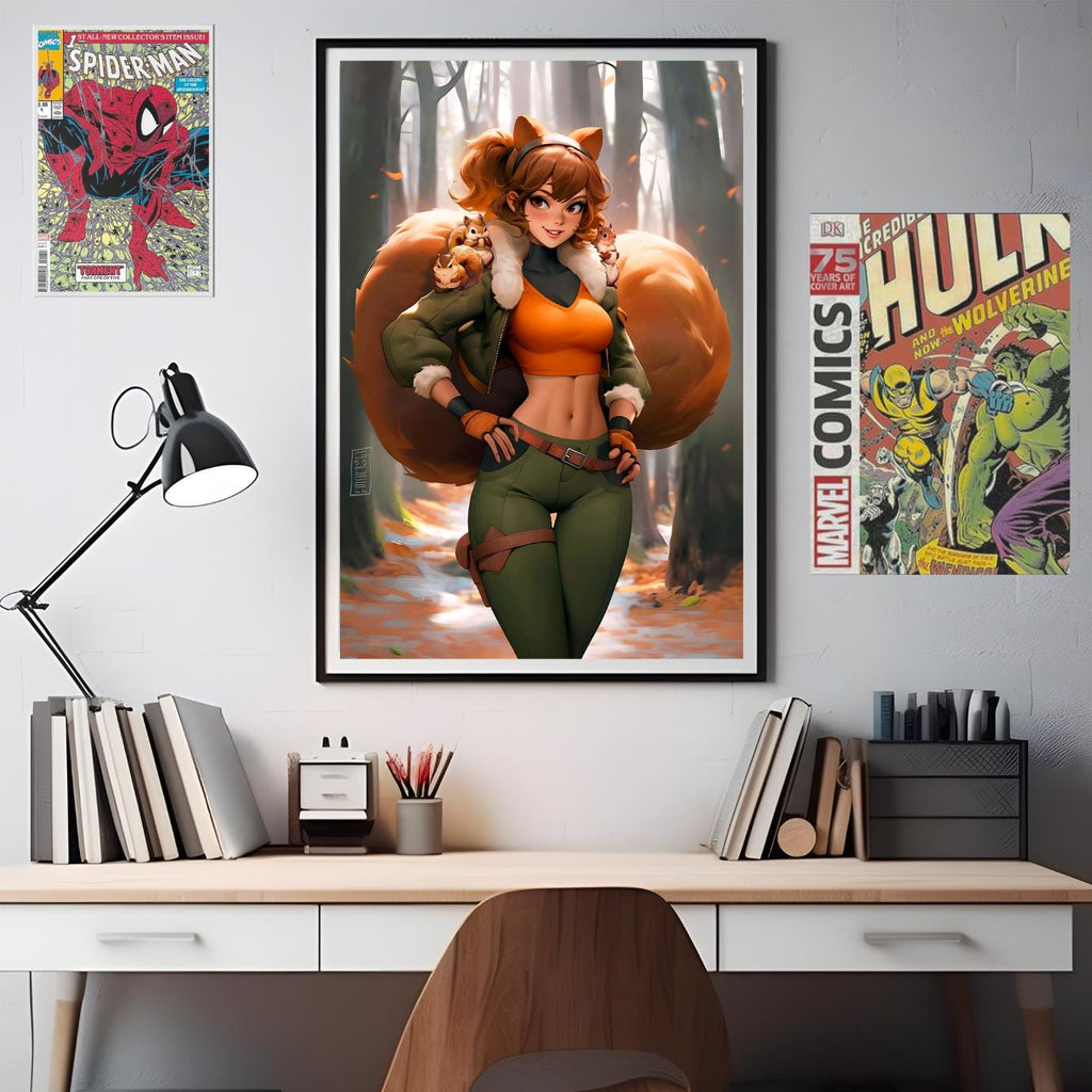 Squirrel Girl Poster Print, Marvel Rivals wall art, Superhero Video Game poster | Gamer room decor, Marvel wall art, squirrel girl gift