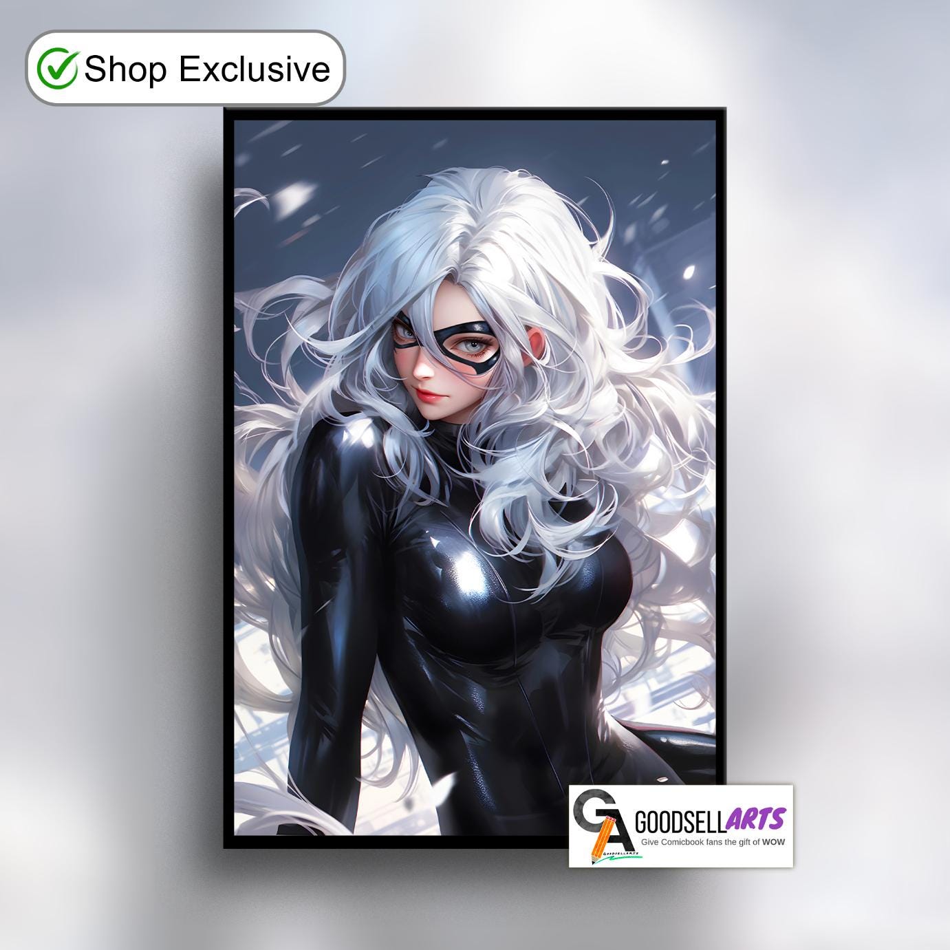 Black Cat Poster | Felicia Hardy art print | Spider-man Black Cat Wall Art | Felicia Black Cat Spiderman Gift | Marvel Black Cat art print