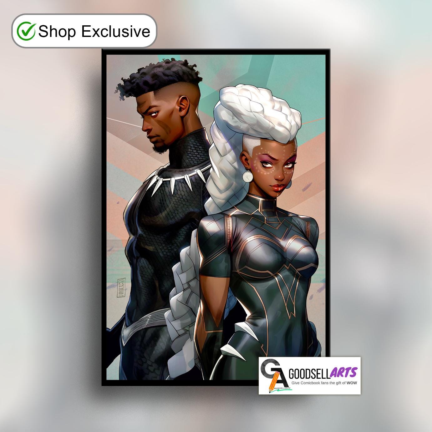 Queen Storm Wakanda Poster |  Storm and Black Panther print | Storm X-Men Poster | Marvel Black panther and Storm | Marvel wall art
