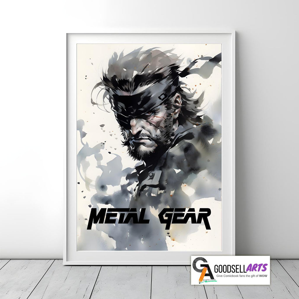 Metal Gear Poster, Solid Snake Art Print, Metal Gear Solid Wall Art, Big Boss Game Room Decor, Playstation Gamer gift, Snake Eater fan Art