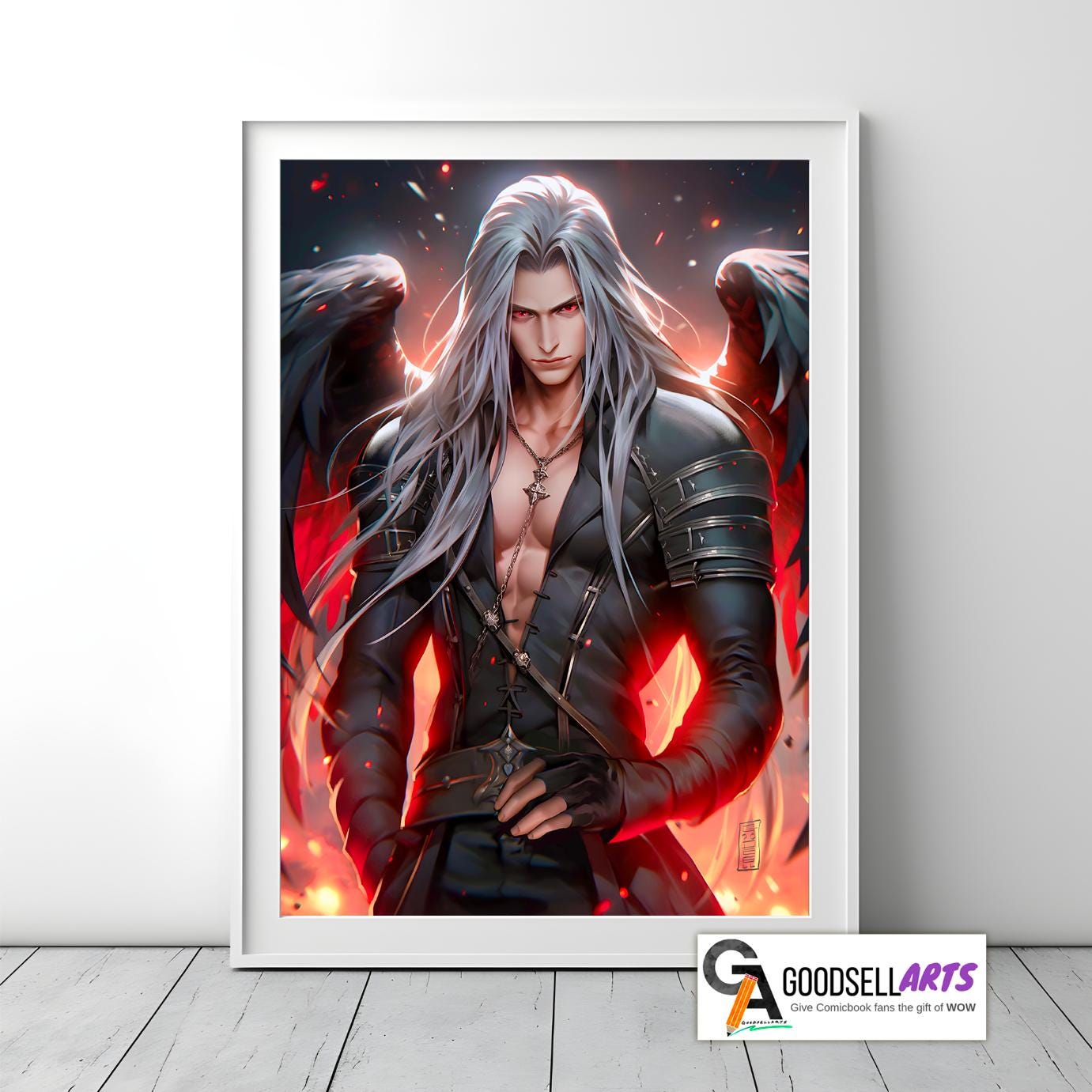 Sephiroth Final Fantasy Poster | Final Fantasy 7 Sephiroth wall art | FF7 | Gaming poster | Video Game art | Game Room Decor