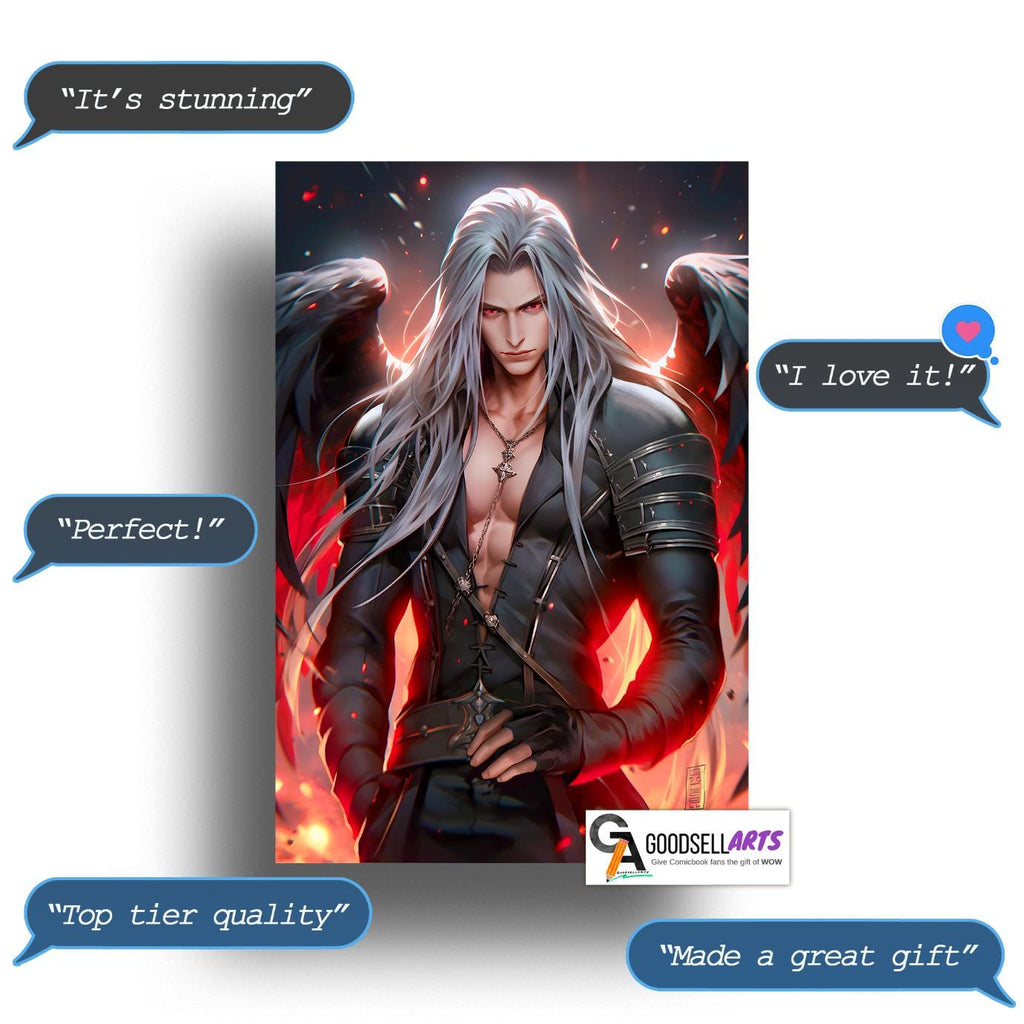 Sephiroth Final Fantasy Poster | Final Fantasy 7 Sephiroth wall art | FF7 | Gaming poster | Video Game art | Game Room Decor